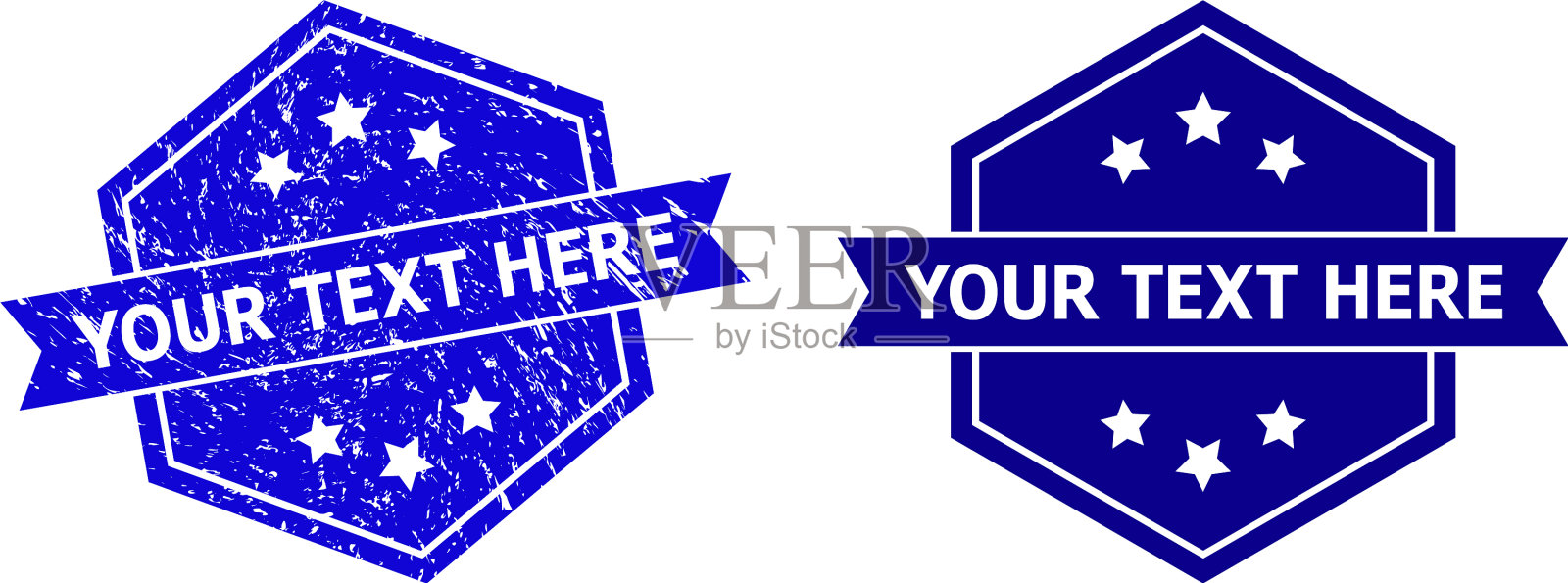 六角形你的文字在这里水印与垃圾插画图片素材