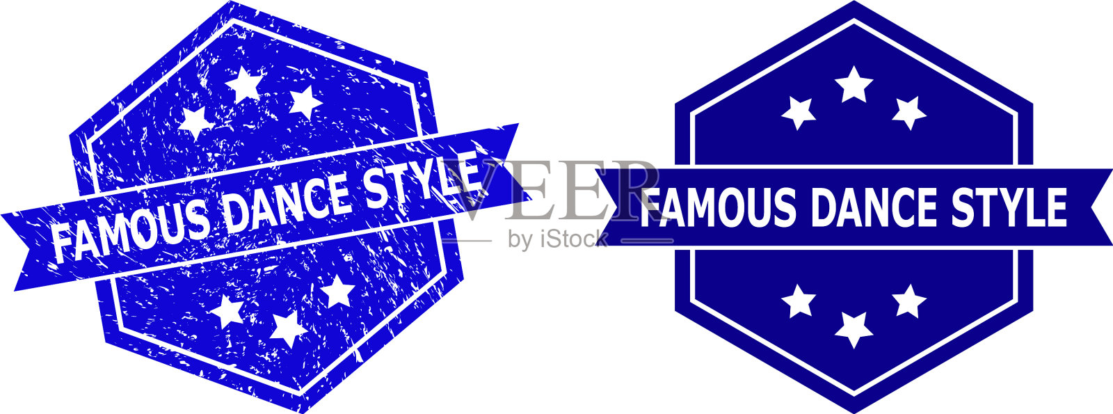 著名的六角舞式印章用橡胶密封插画图片素材