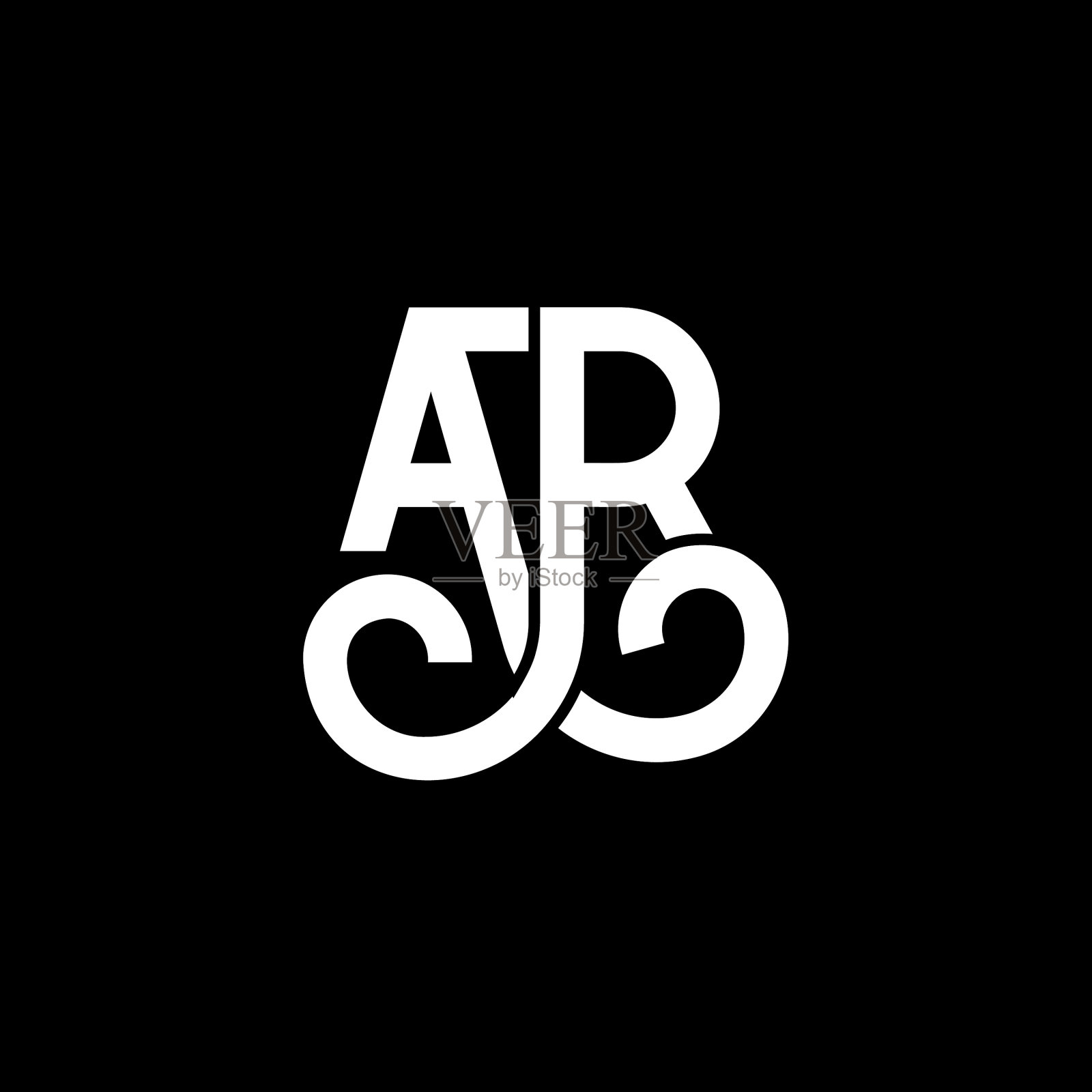 字母标志设计在黑色背景上插画图片素材