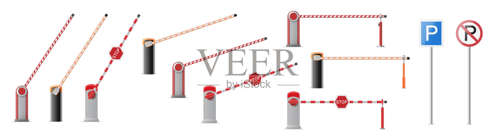 设置停车车闸门的开启和关闭插画图片素材