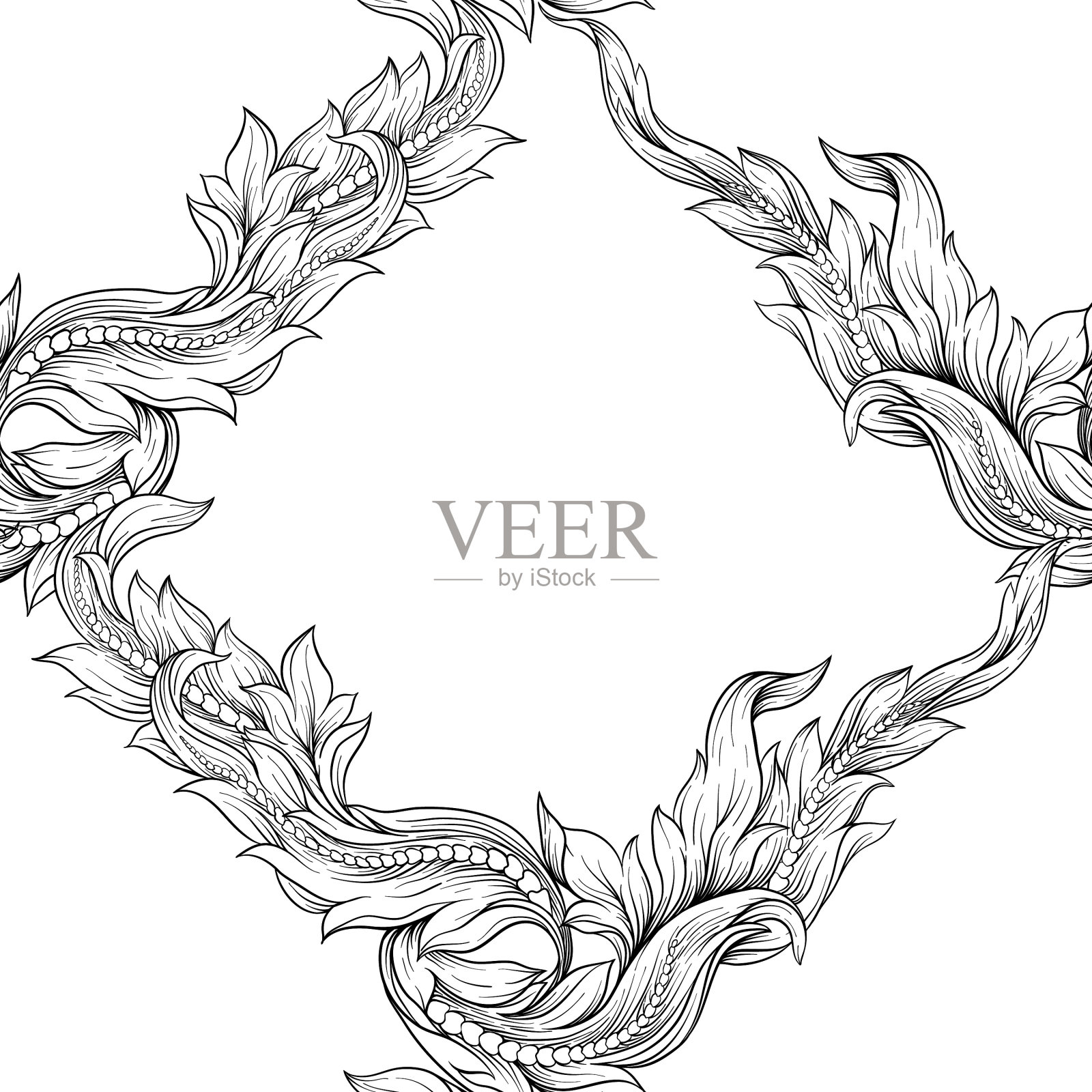 无缝图案背景在巴洛克洛可可插画图片素材