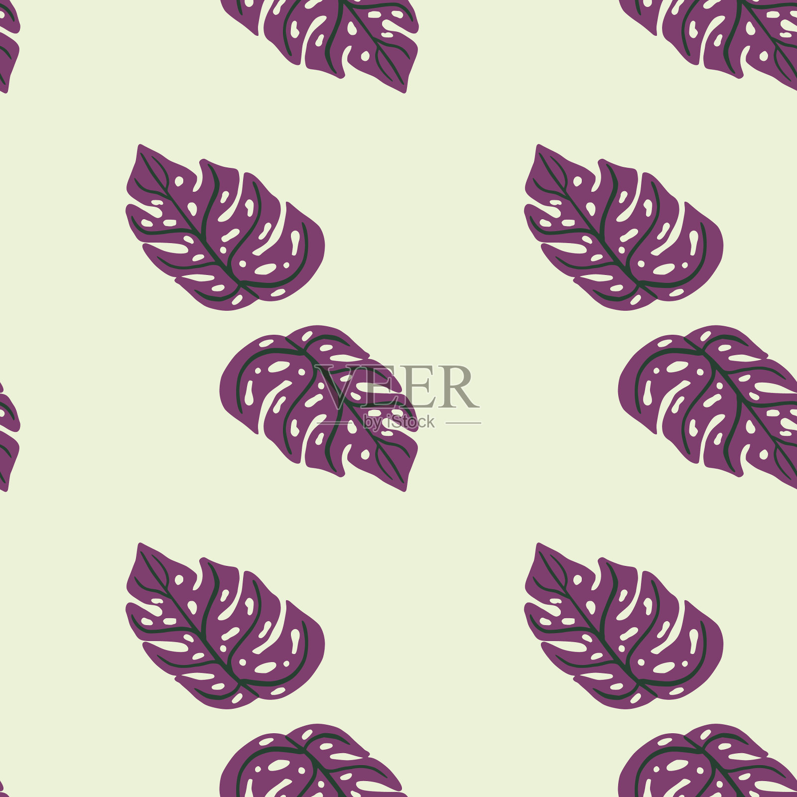 简约风格的无缝图案配以明亮插画图片素材