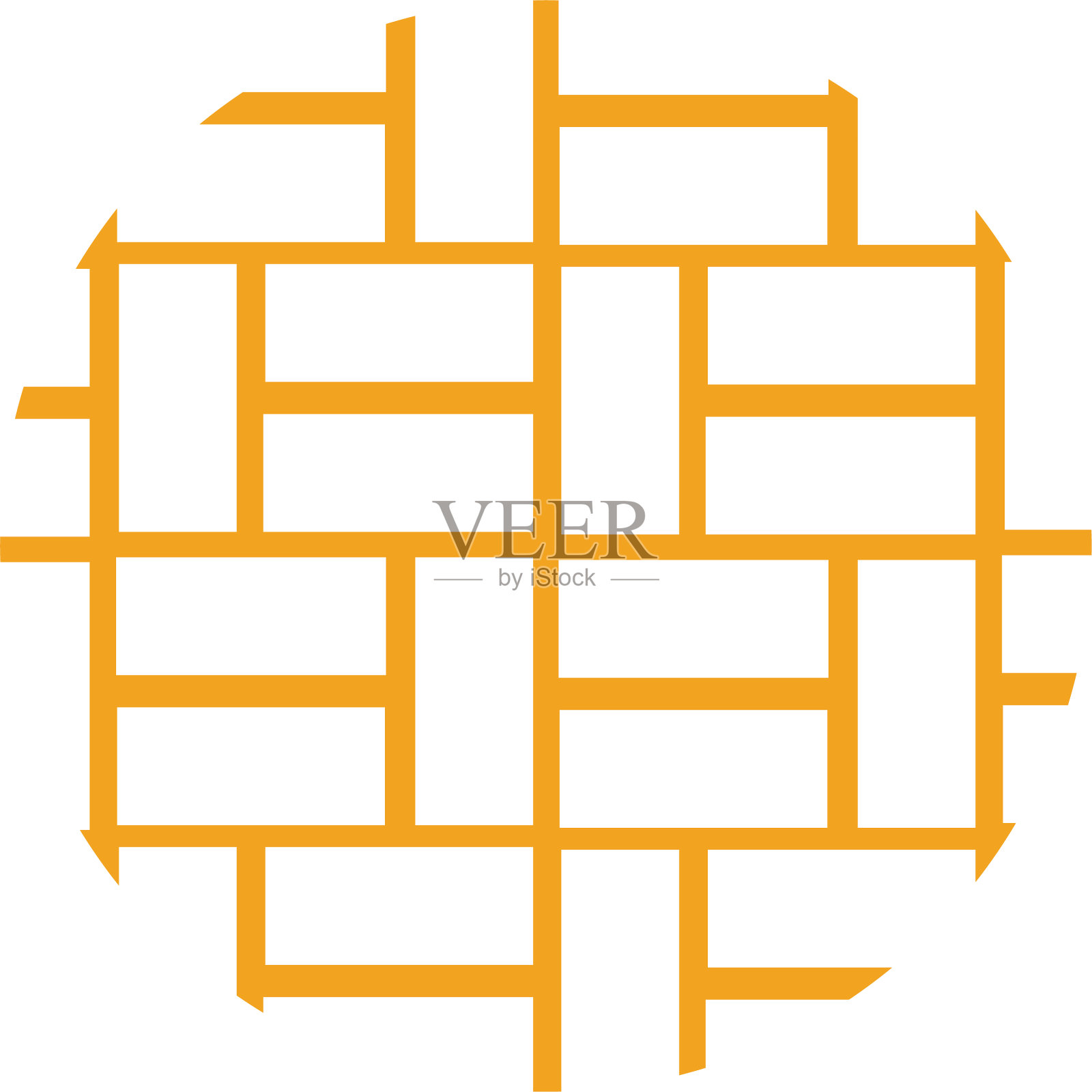 砖砌建筑标志设计砖砌简单插画图片素材