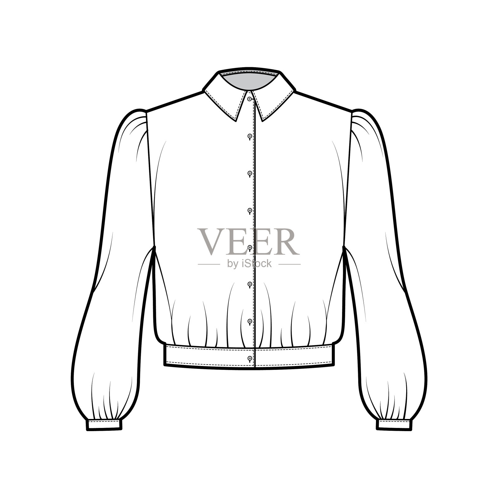 罩衫与技术时尚搭配插画图片素材