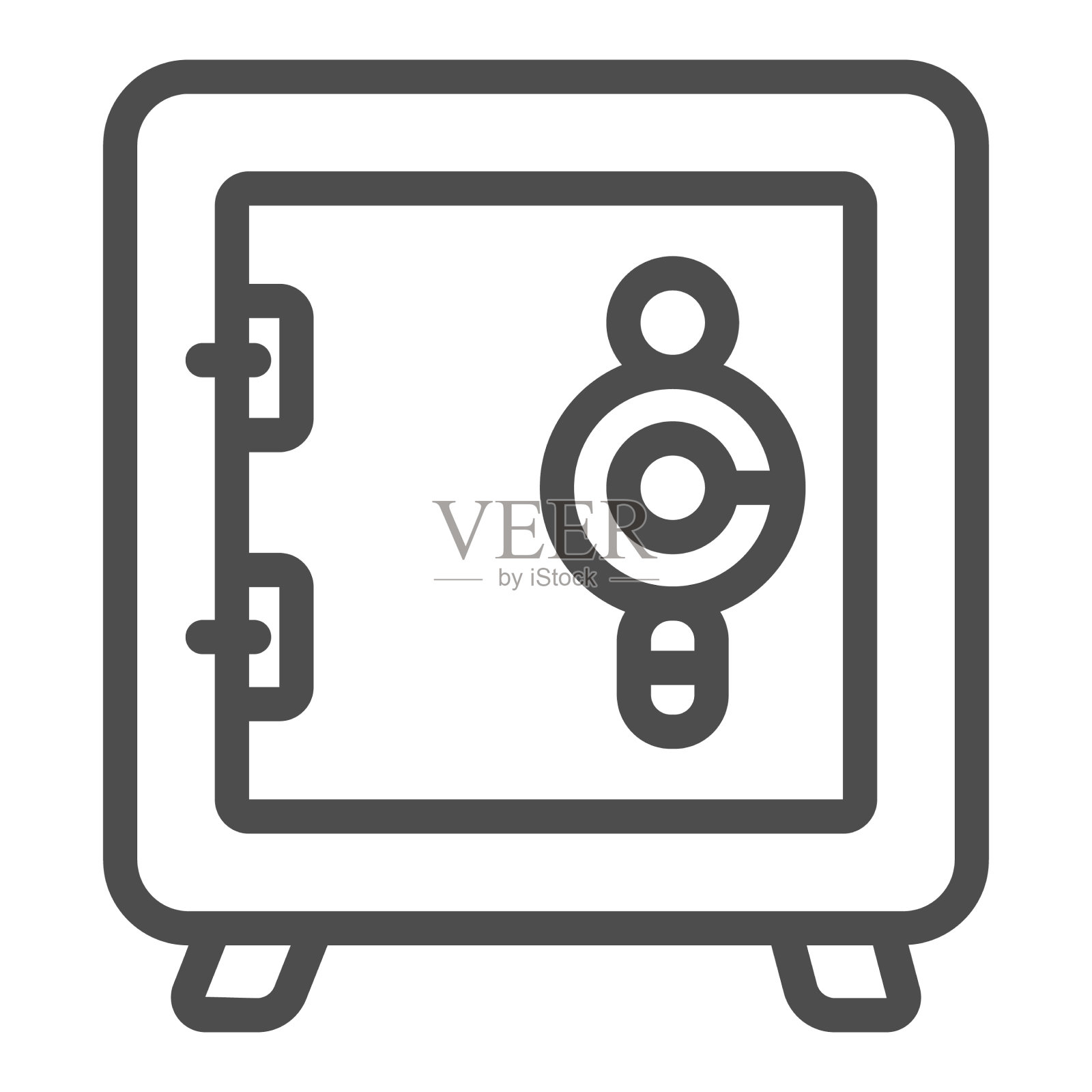 办公室安全与锁线图标web安全插画图片素材