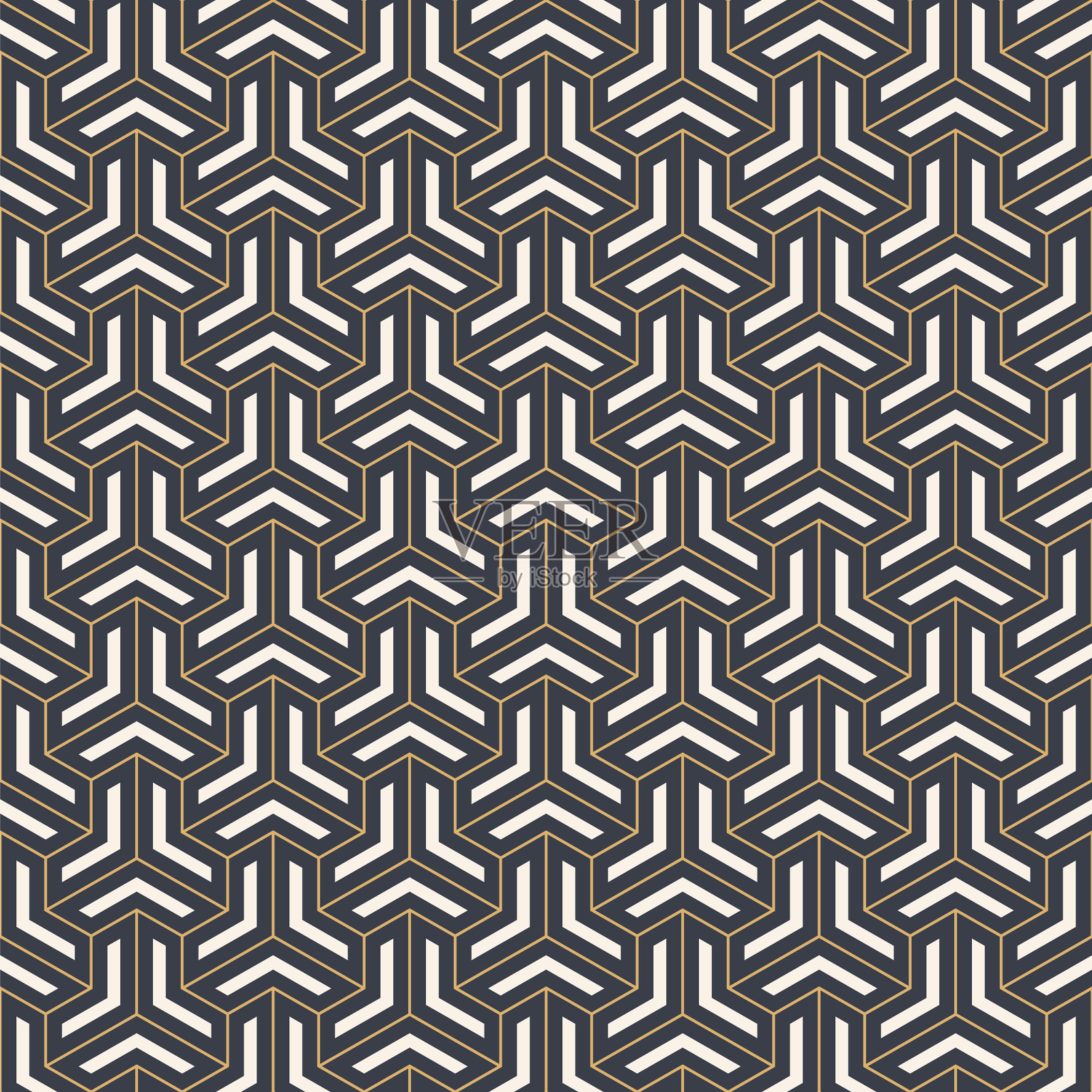 具有抽象无缝图案的几何瓷砖插画图片素材