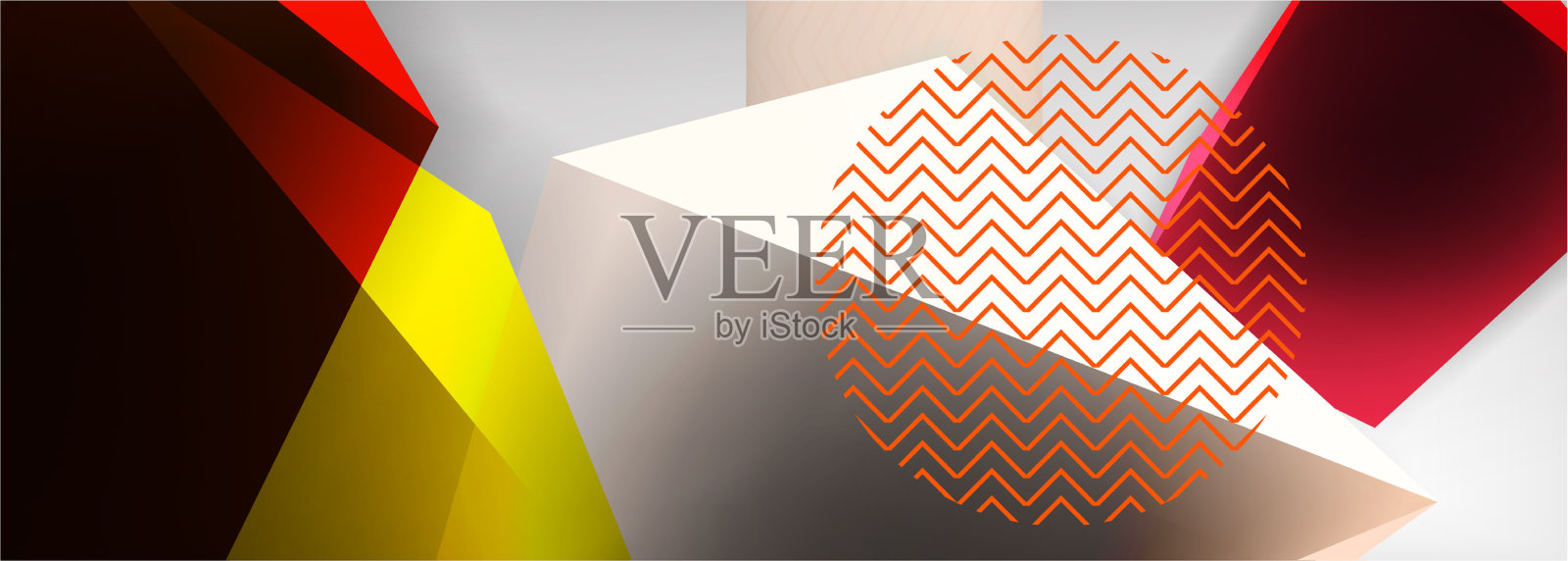 低多边形三维几何形状最小抽象插画图片素材