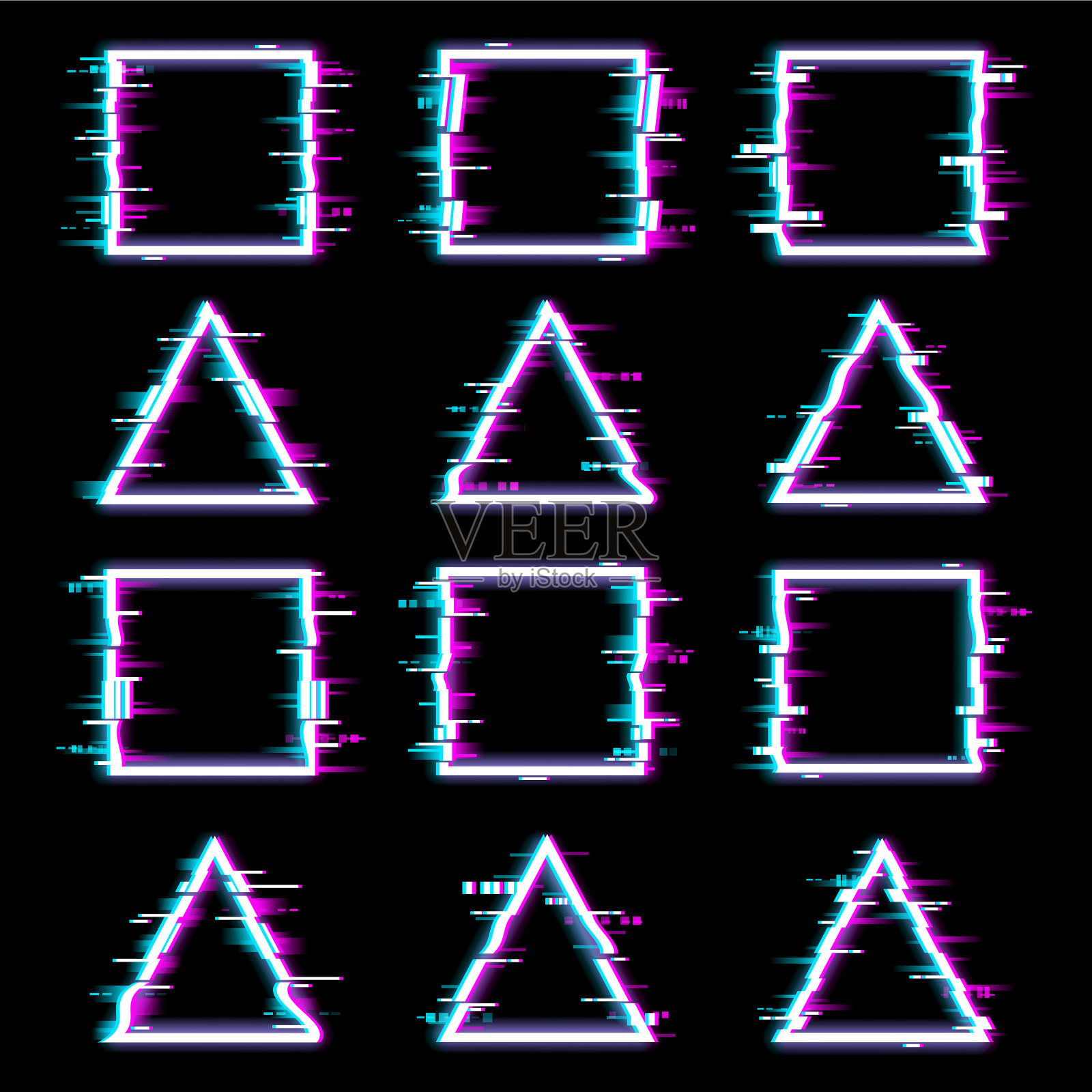 故障帧扭曲了故障边框插画图片素材