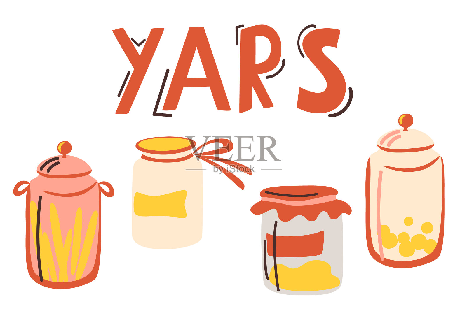 为产品设置手绘彩罐插画图片素材