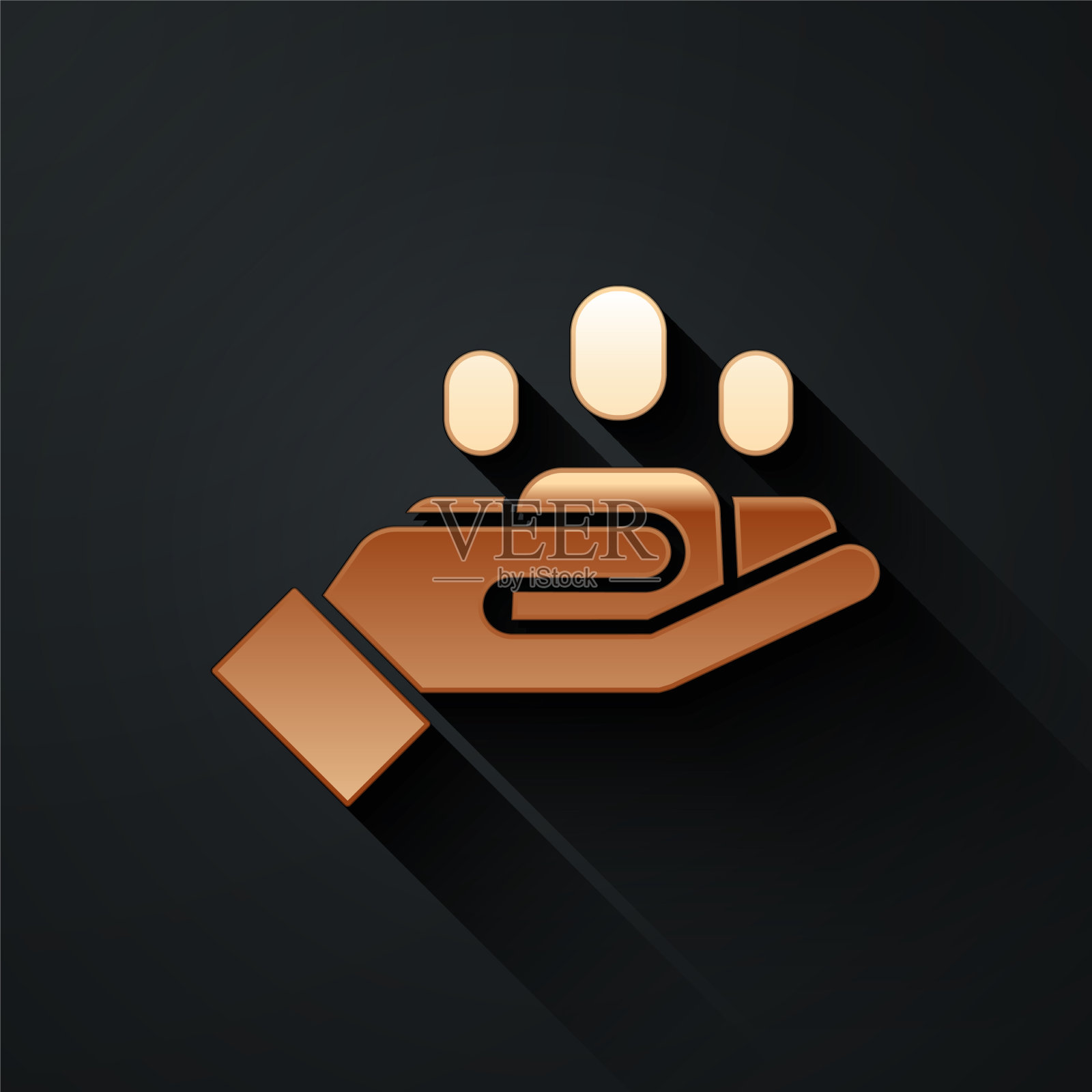 金手为搜索人图标孤立上插画图片素材