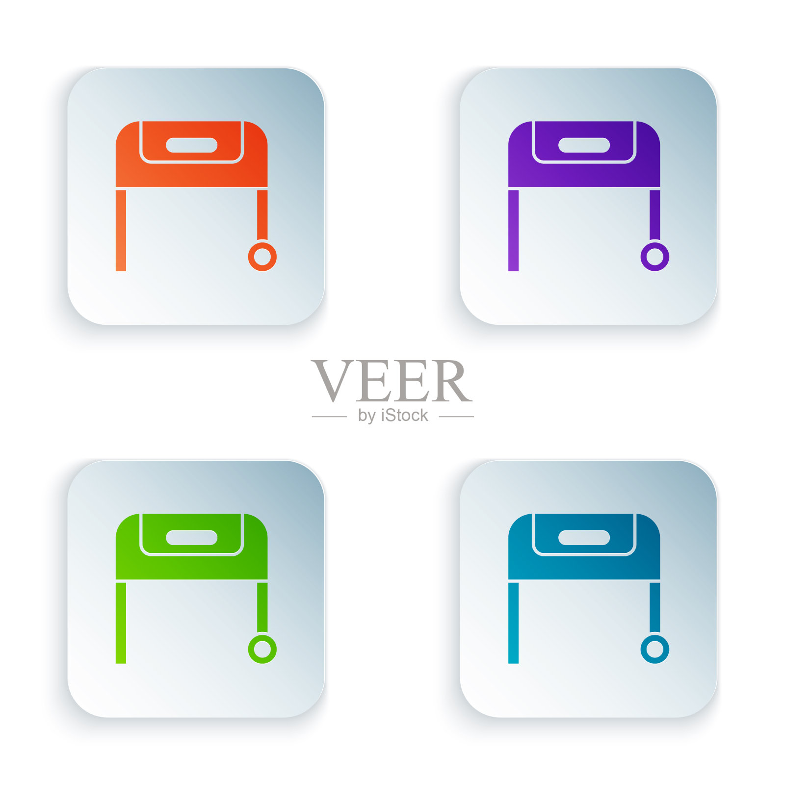 绿色和黑色烧烤架图标孤立图标素材