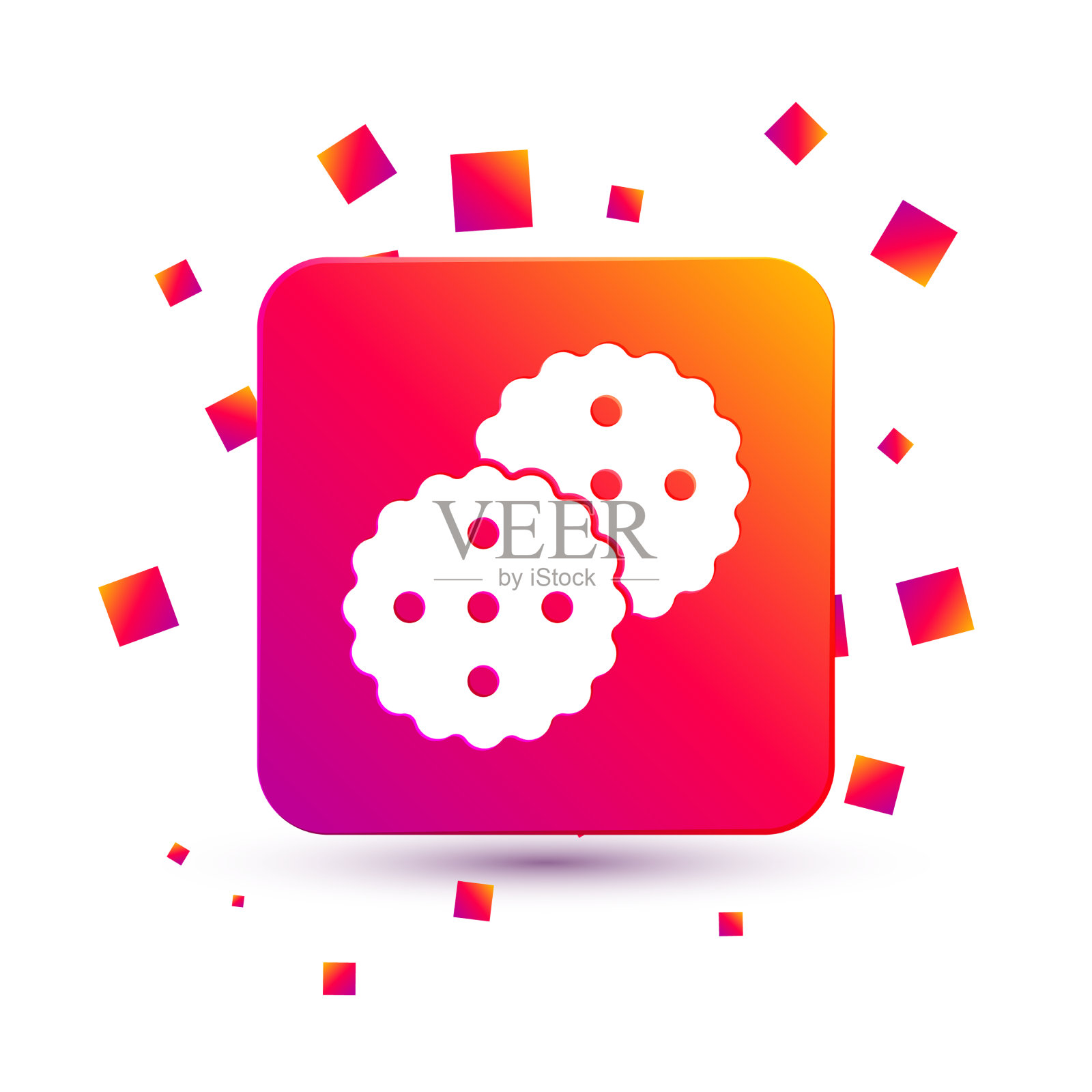 带有巧克力图标的白色饼干或饼干插画图片素材