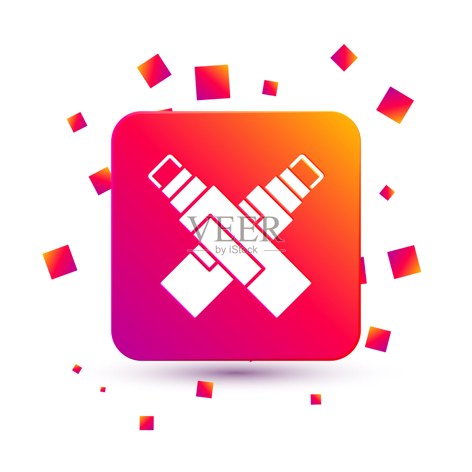 白色标记笔图标孤立在白色背景图标素材