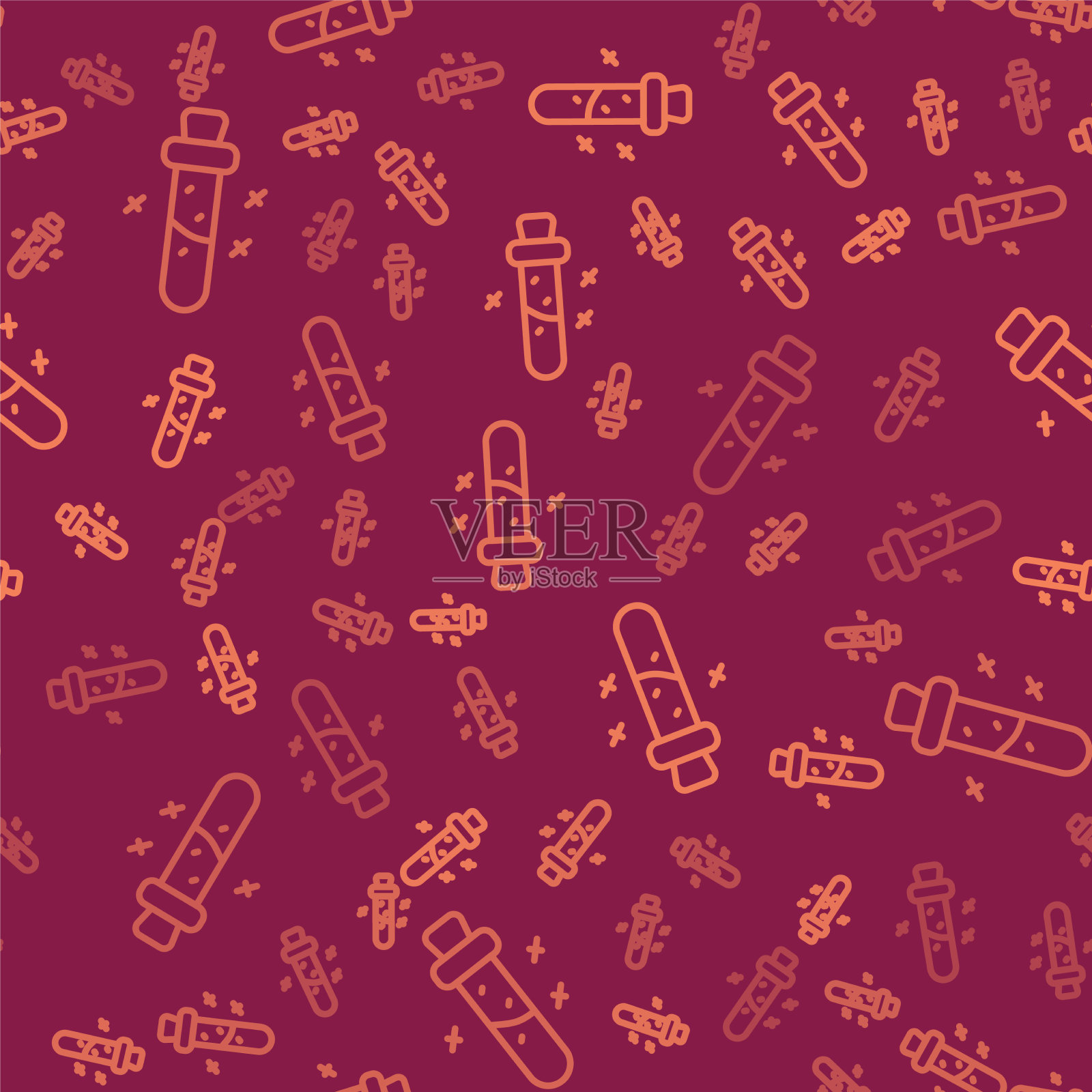 棕色线瓶与药水图标隔离插画图片素材