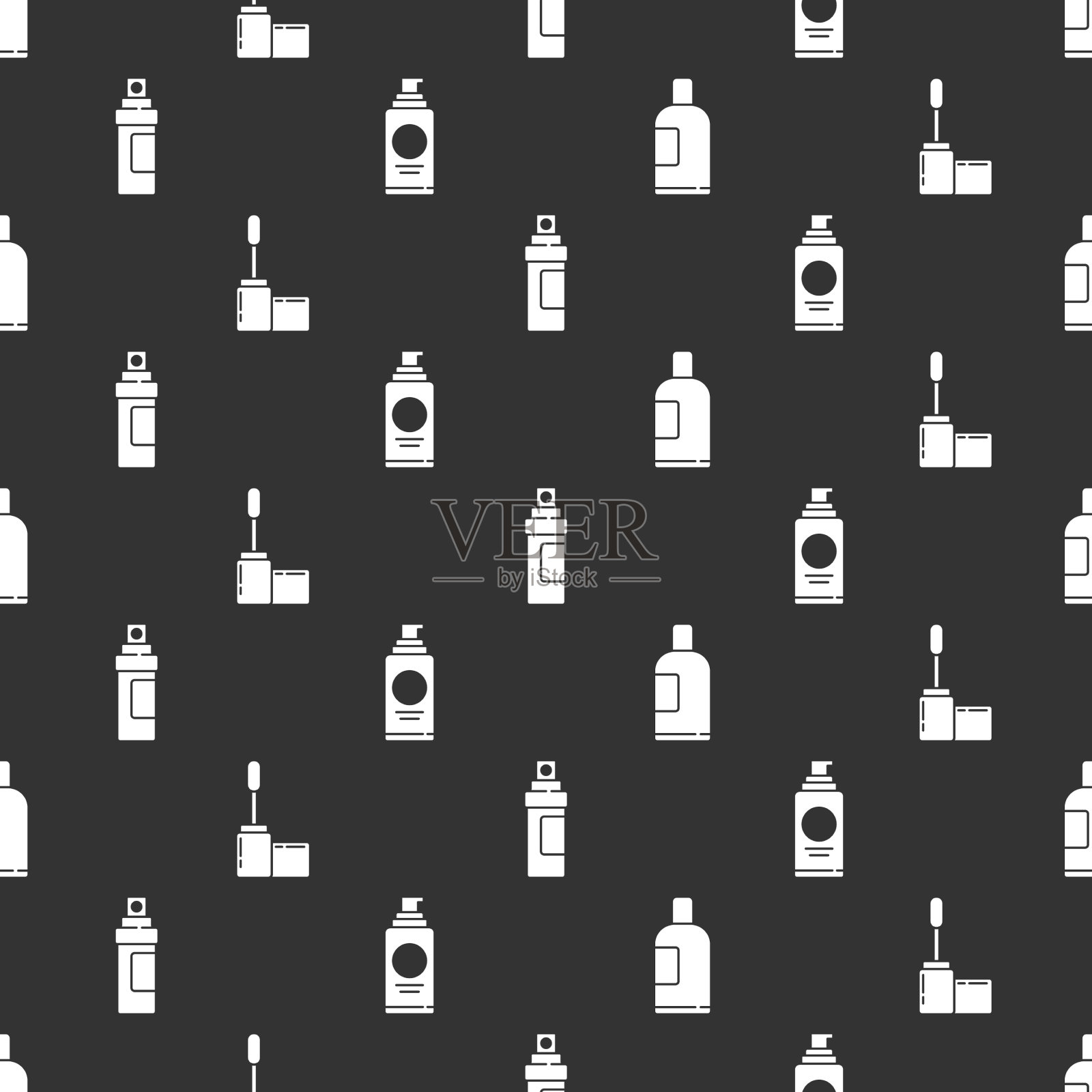 设瓶洗发、睫毛膏、刷香水等图标素材