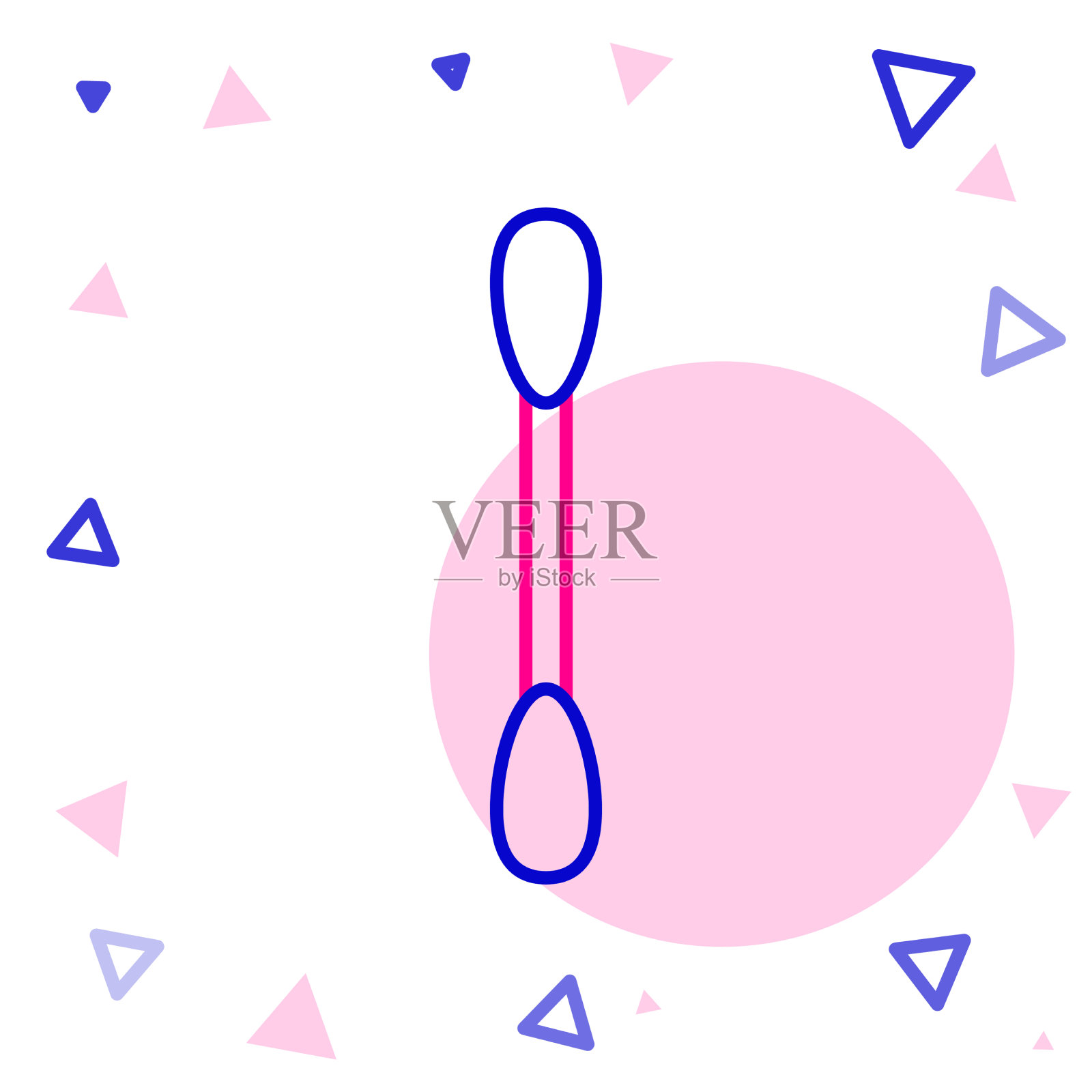 用棉签将耳朵图标隔离在白色上插画图片素材