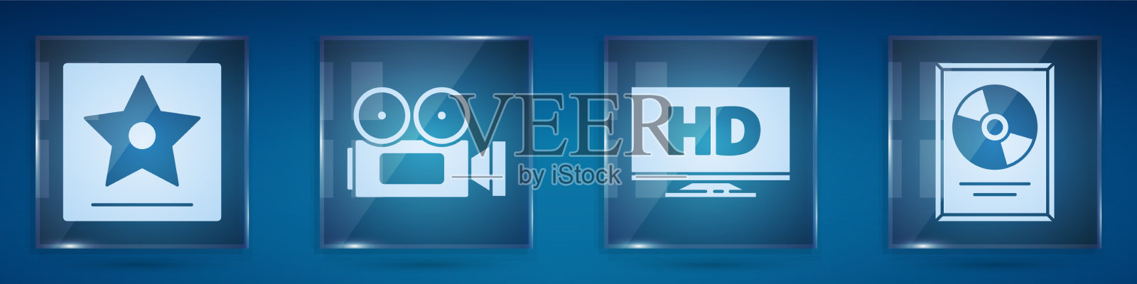 设置好莱坞走明星电影摄影机图标素材