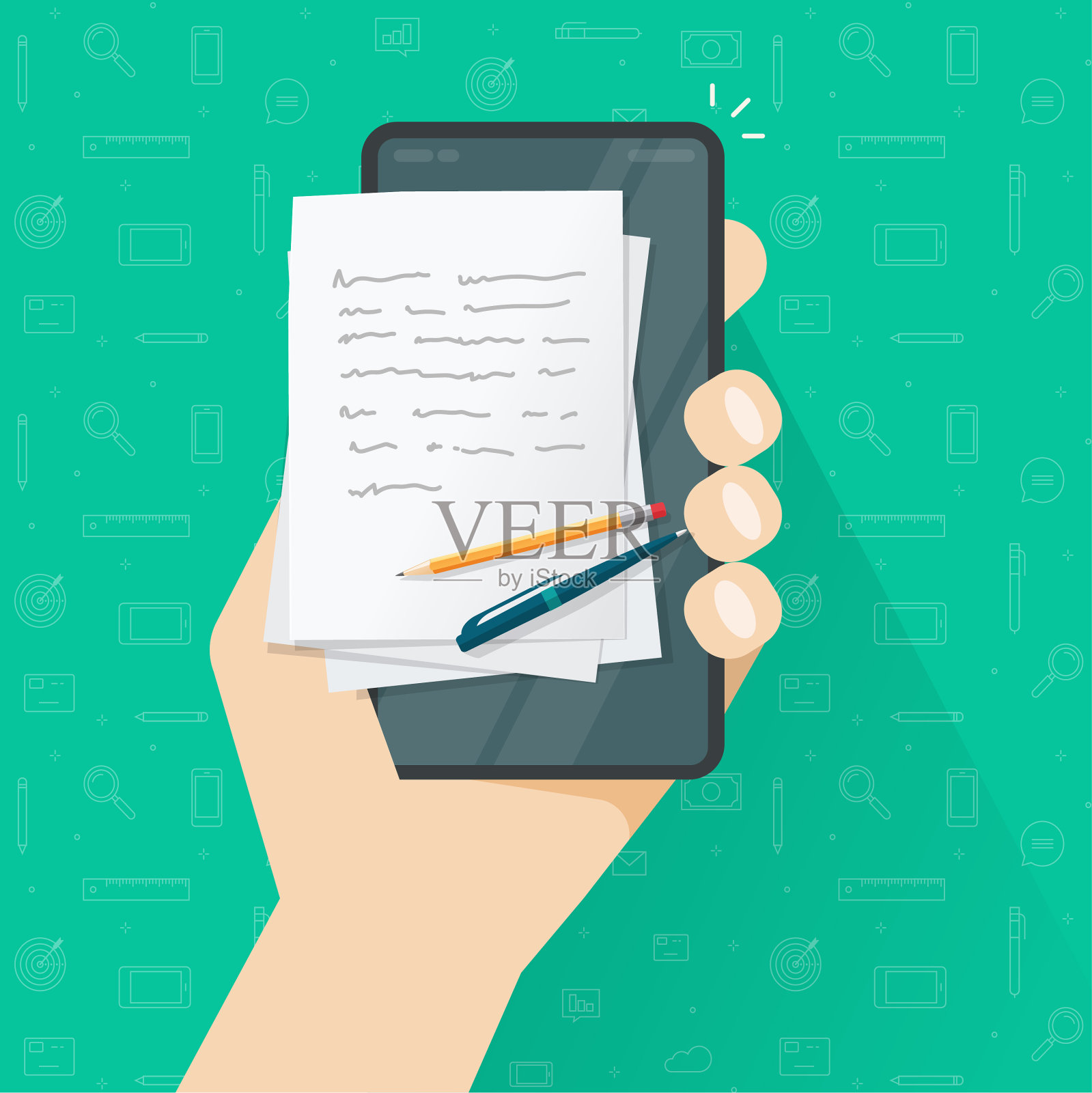 讲故事的内容创作或写文章插画图片素材