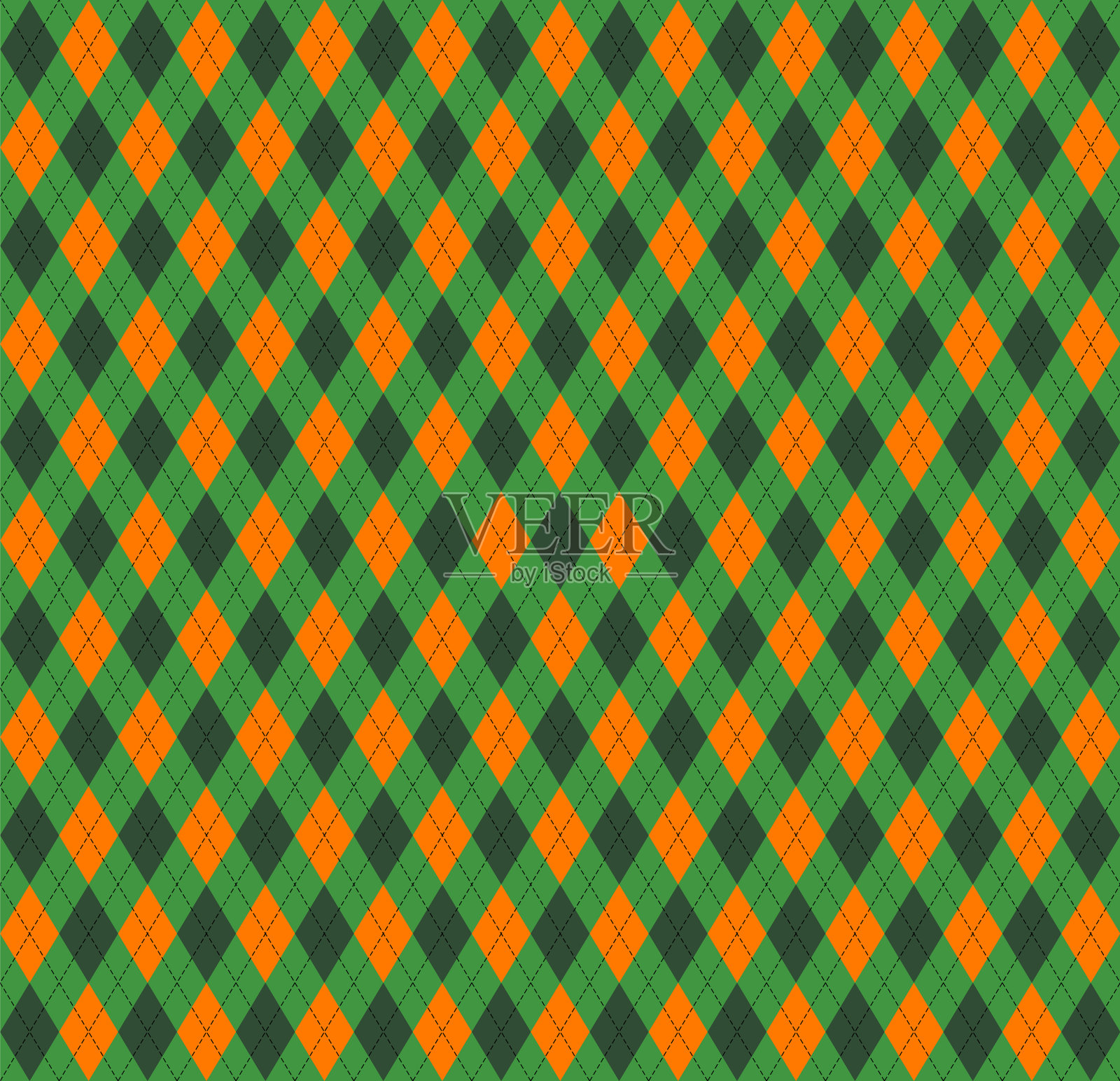 圣帕特里克日菱形图案的苏格兰笼子插画图片素材