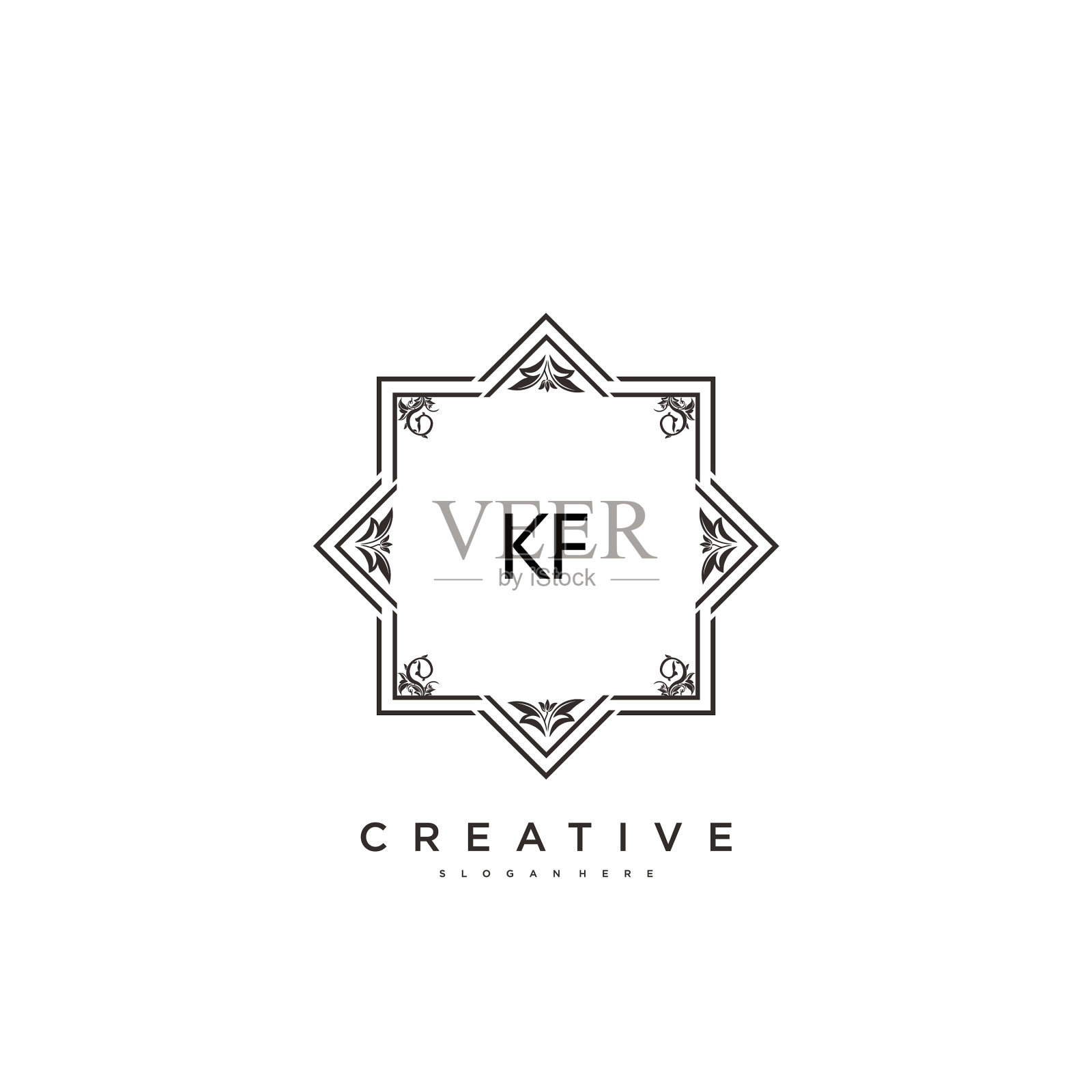 Kf美最初的标志艺术书法标志插画图片素材