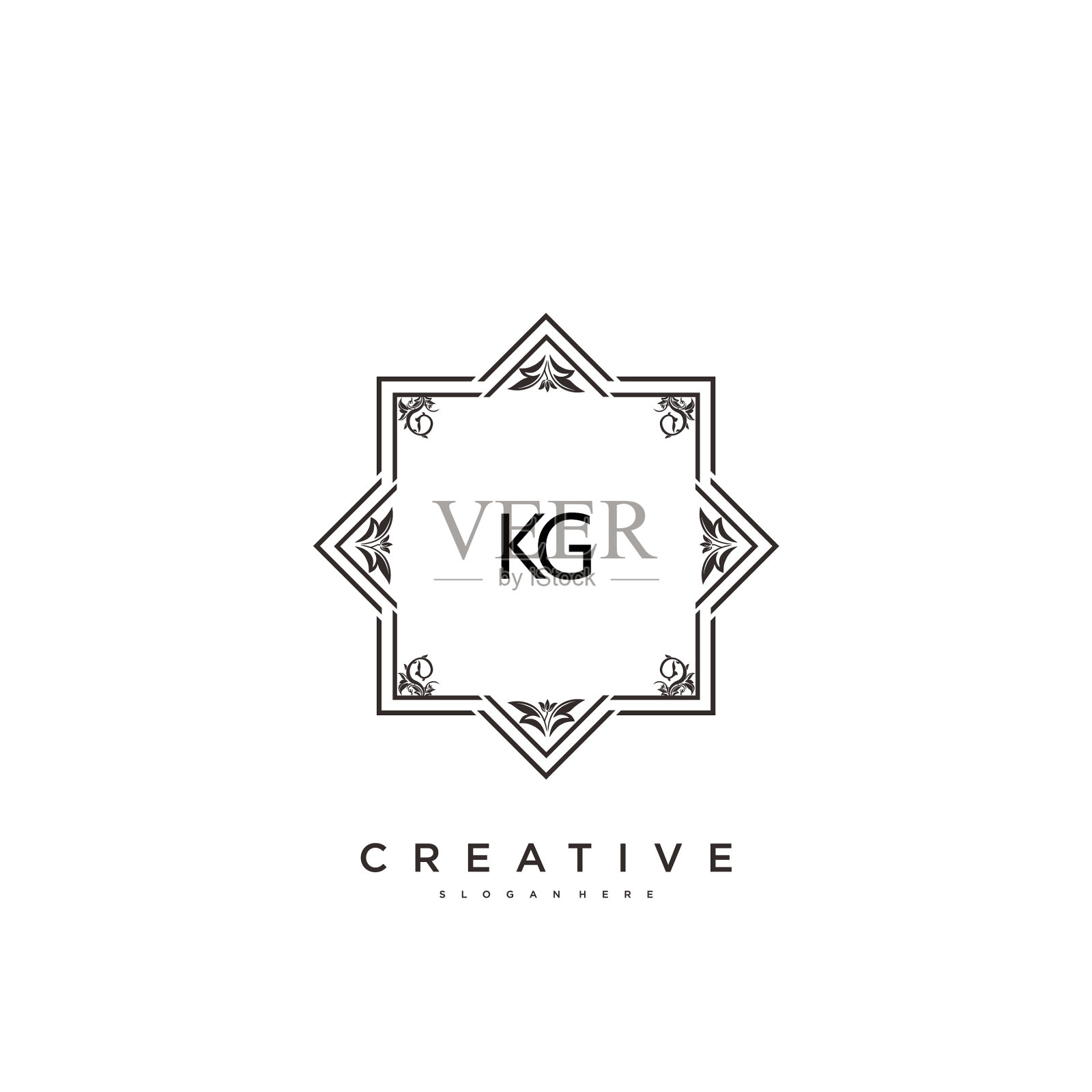 Kg美初标志艺术书法标志插画图片素材