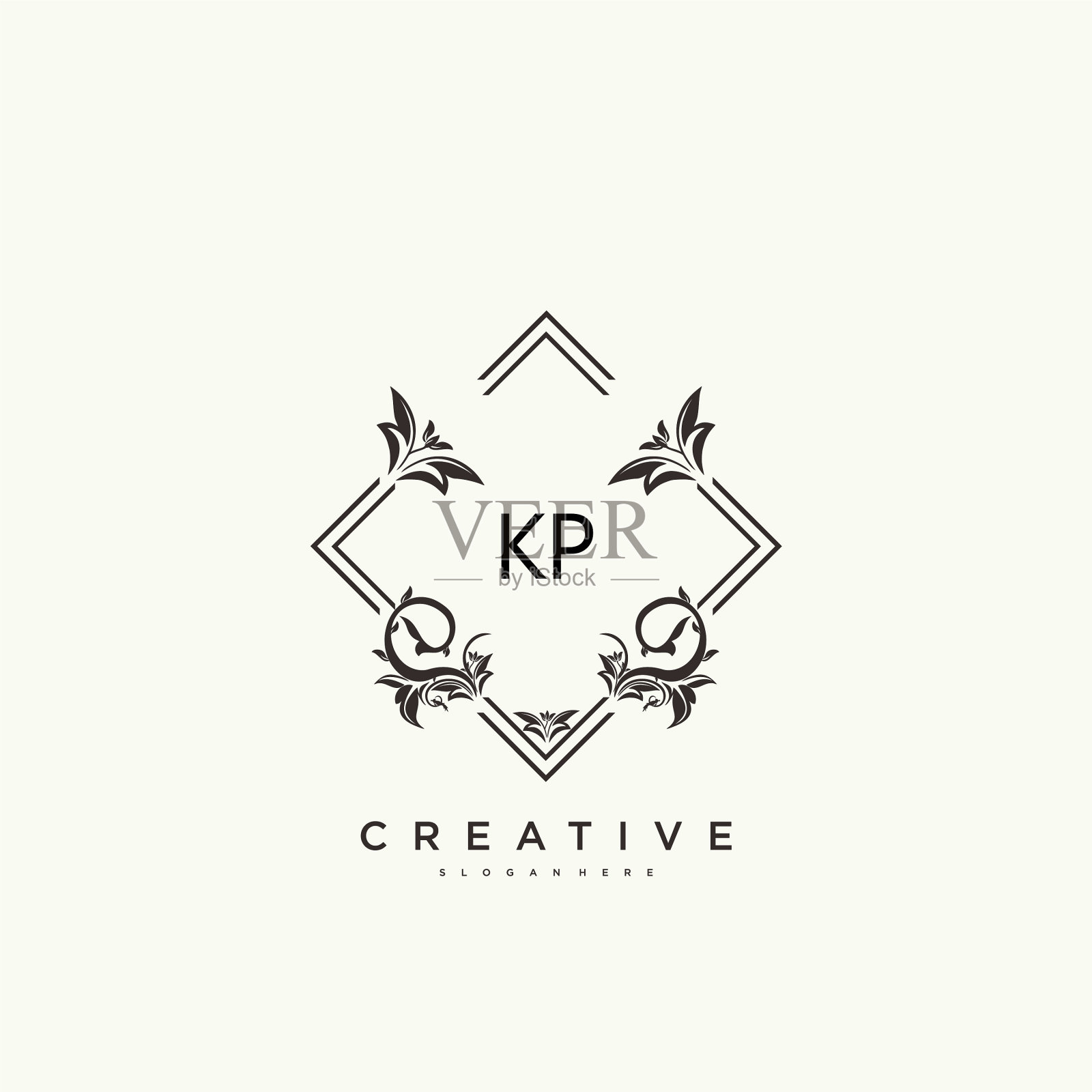 KP美最初的标志艺术手写标志插画图片素材