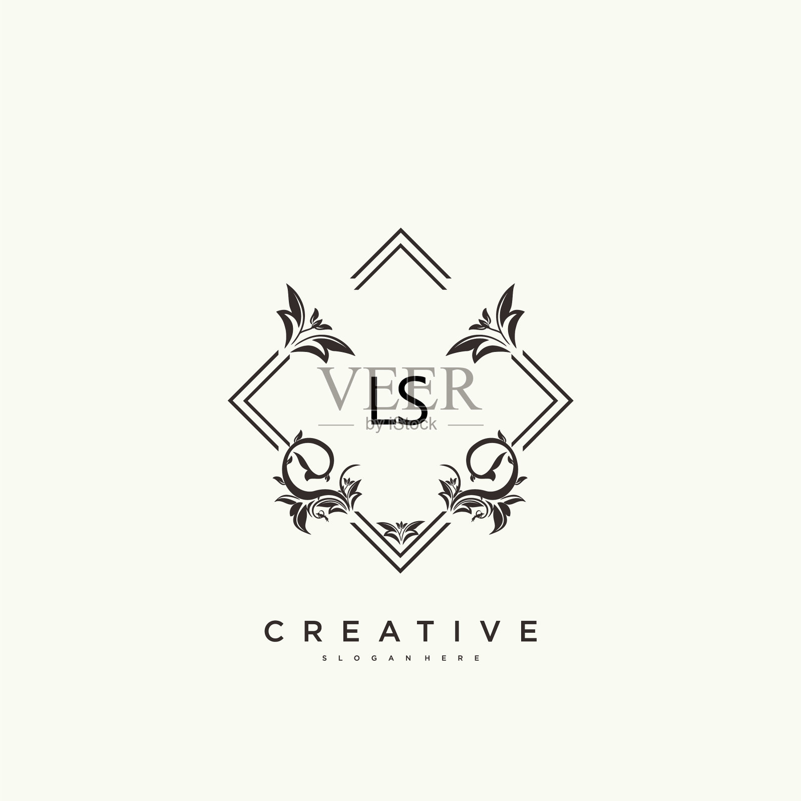 Ls美最初的标志艺术手写标志插画图片素材