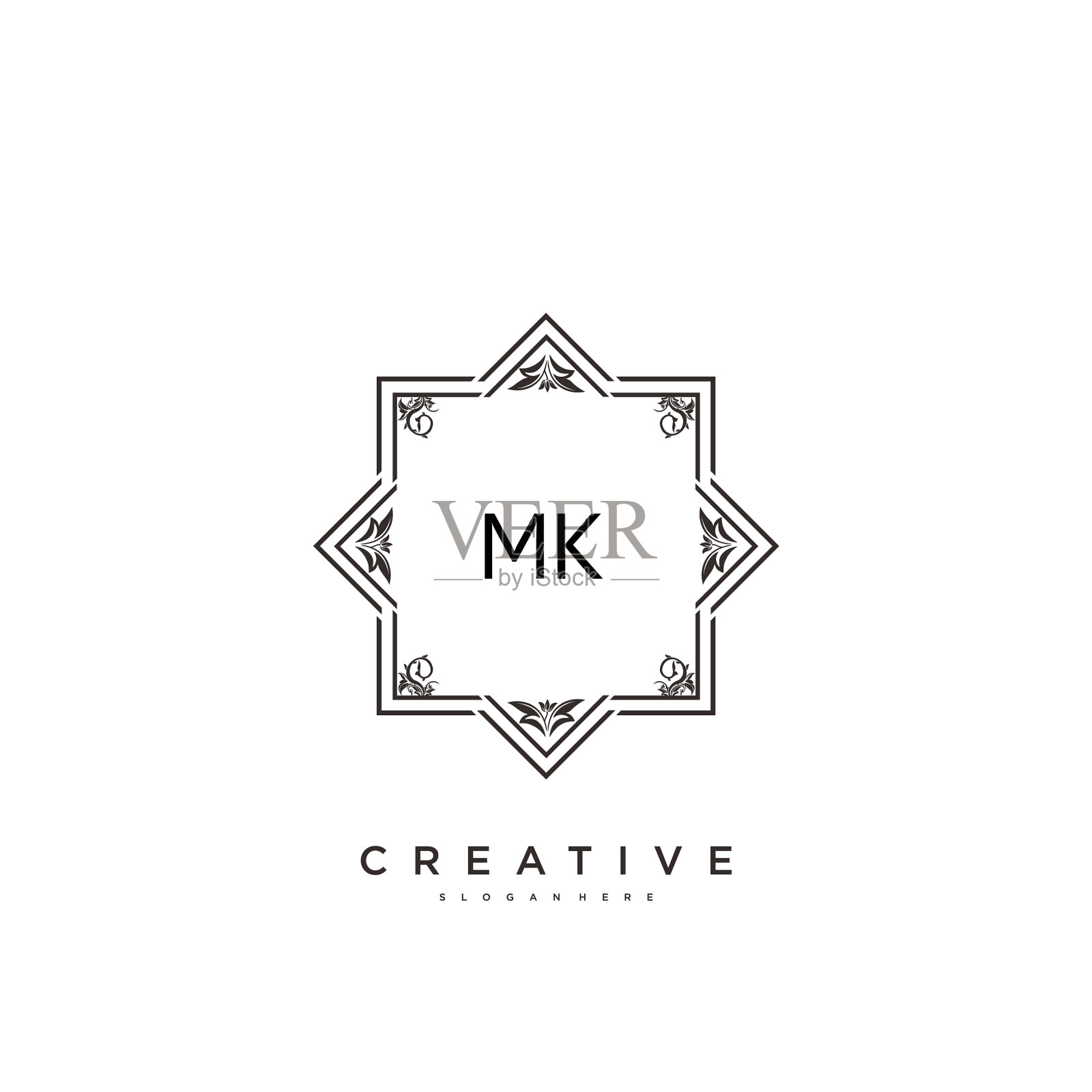 Mk美最初的标志艺术手写标志插画图片素材