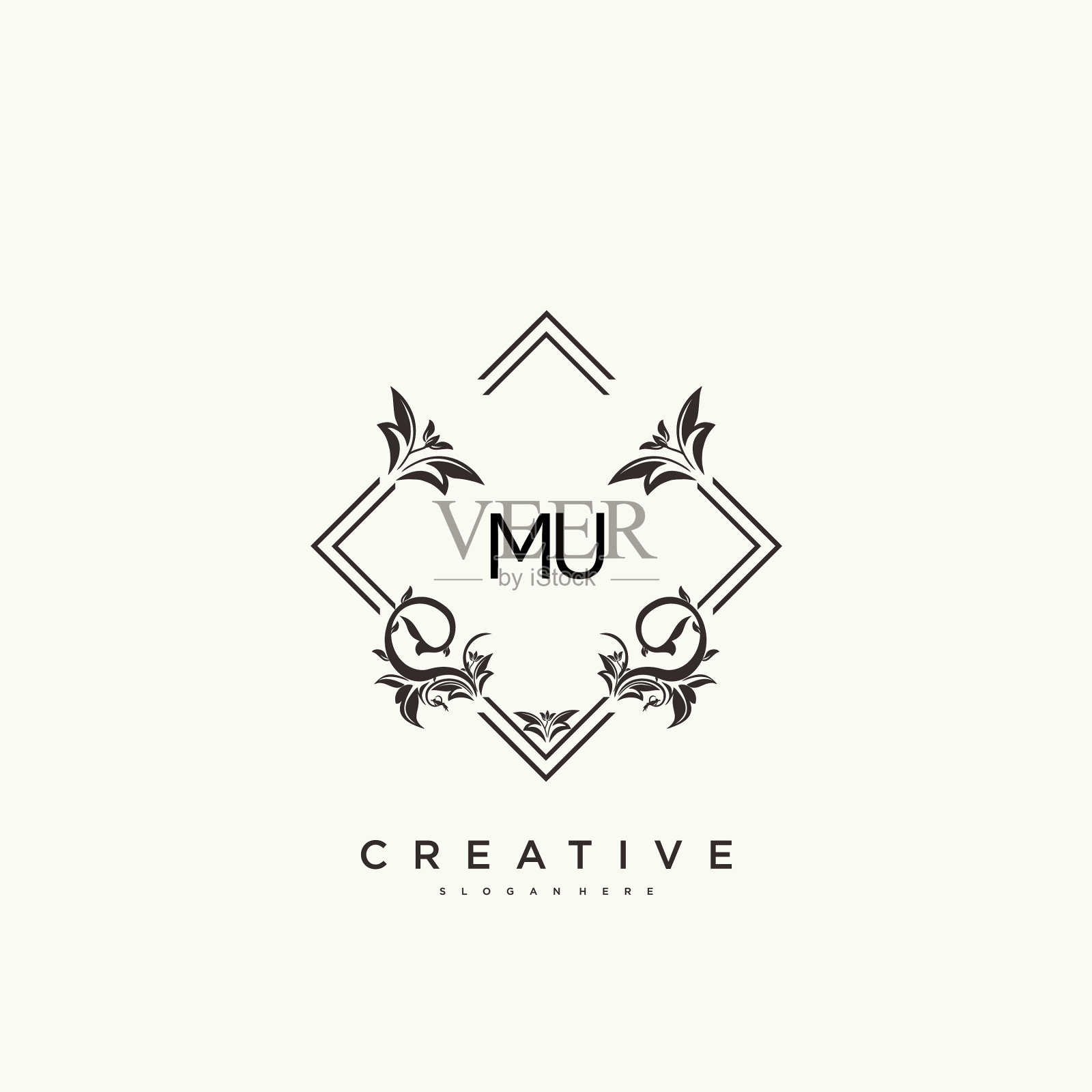 沐美最初的标志是艺术手写的标志插画图片素材