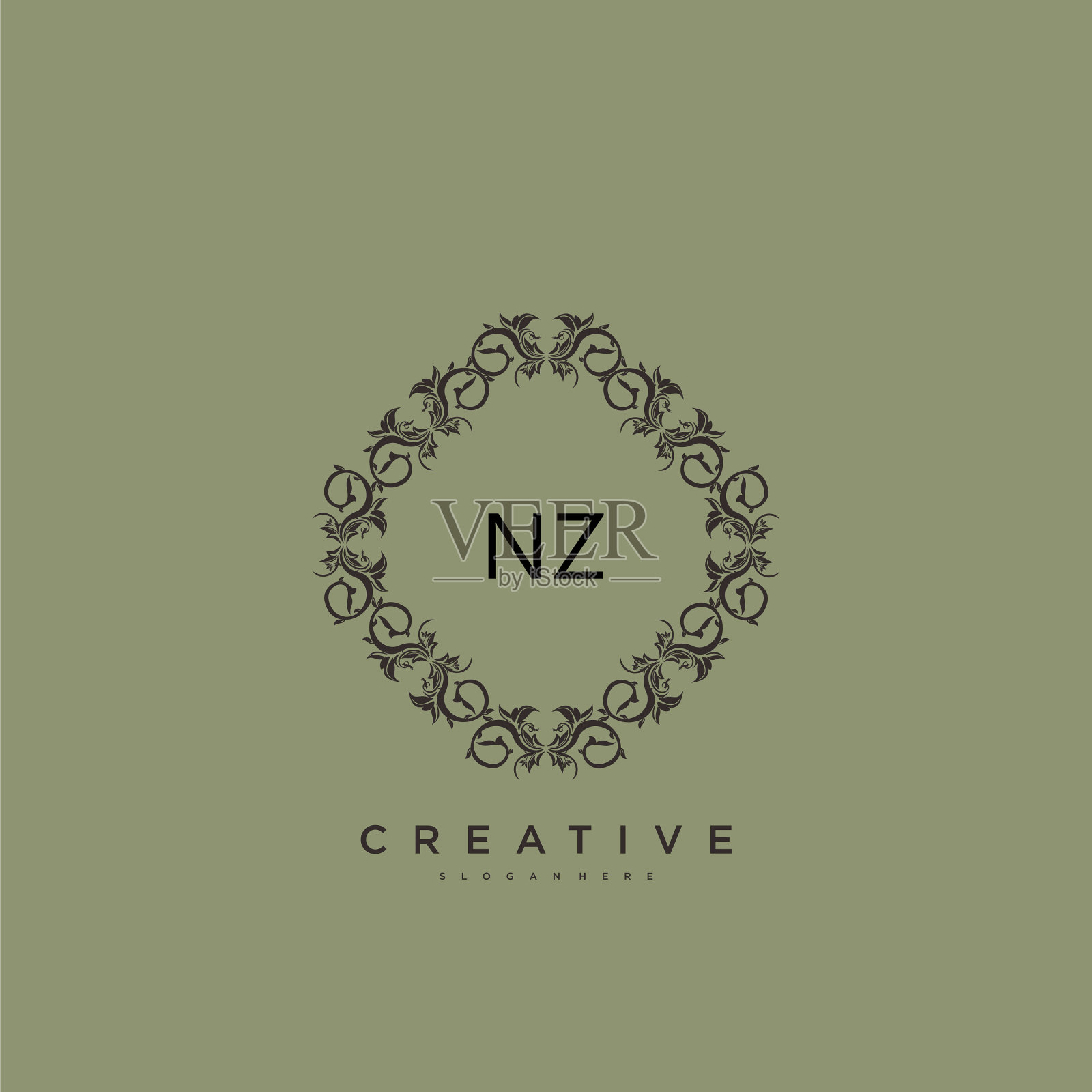 新西兰美最初的标志艺术手写标志插画图片素材