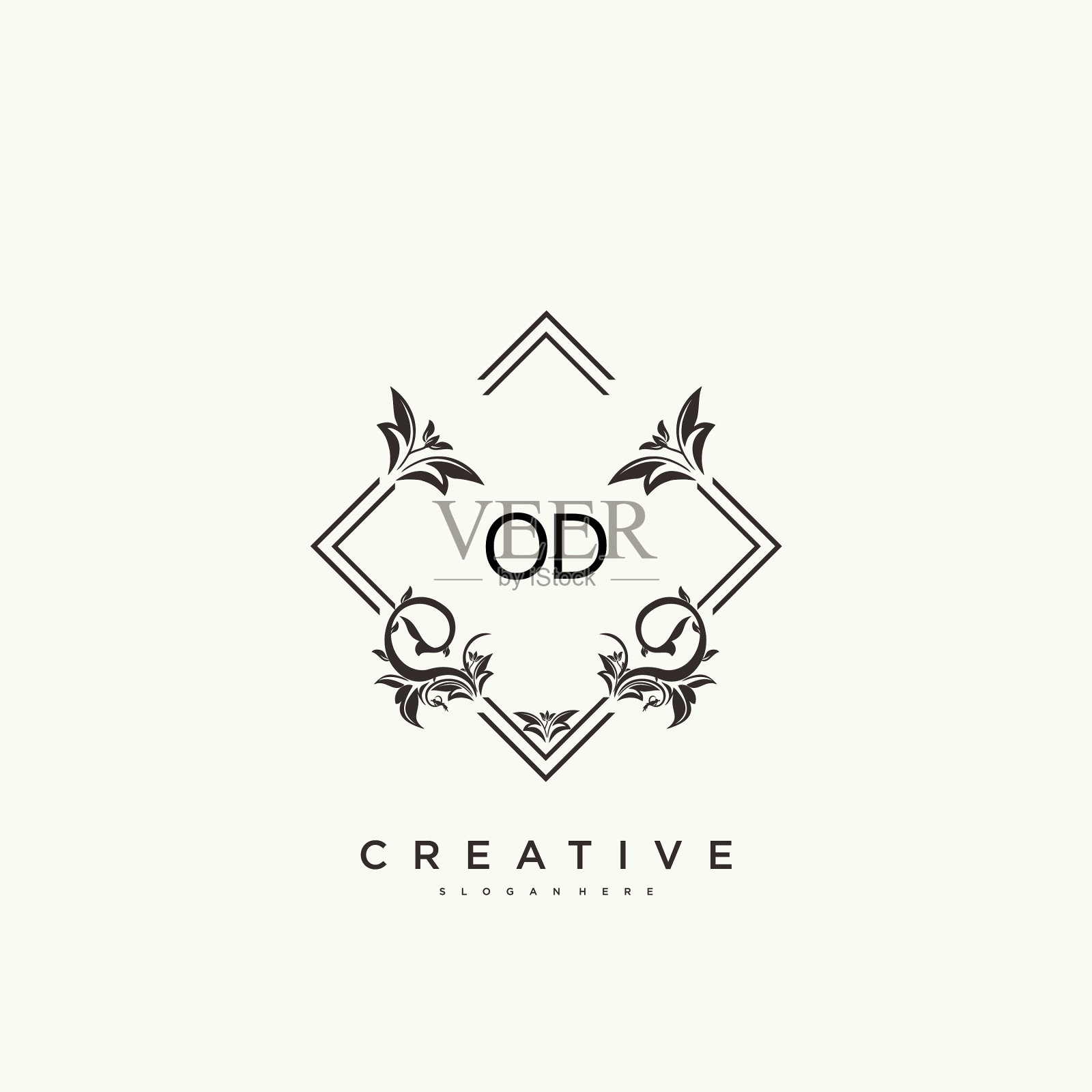 Od美初始标识手写标识艺术插画图片素材