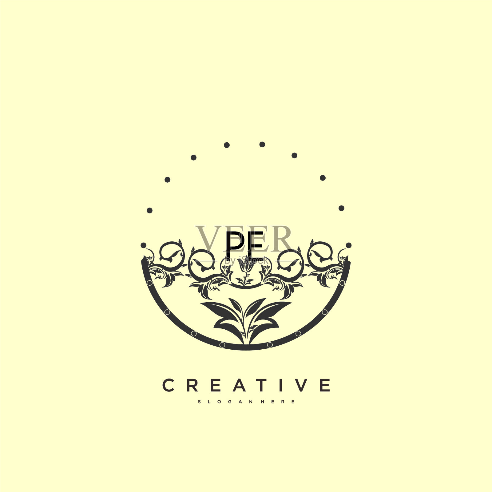 PE美初始标识手写标识艺术插画图片素材