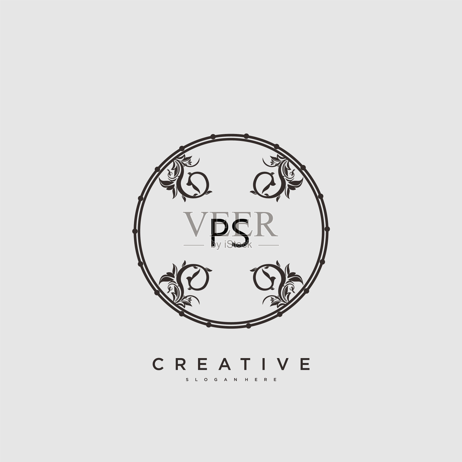 Ps美初始标识手写标识艺术插画图片素材