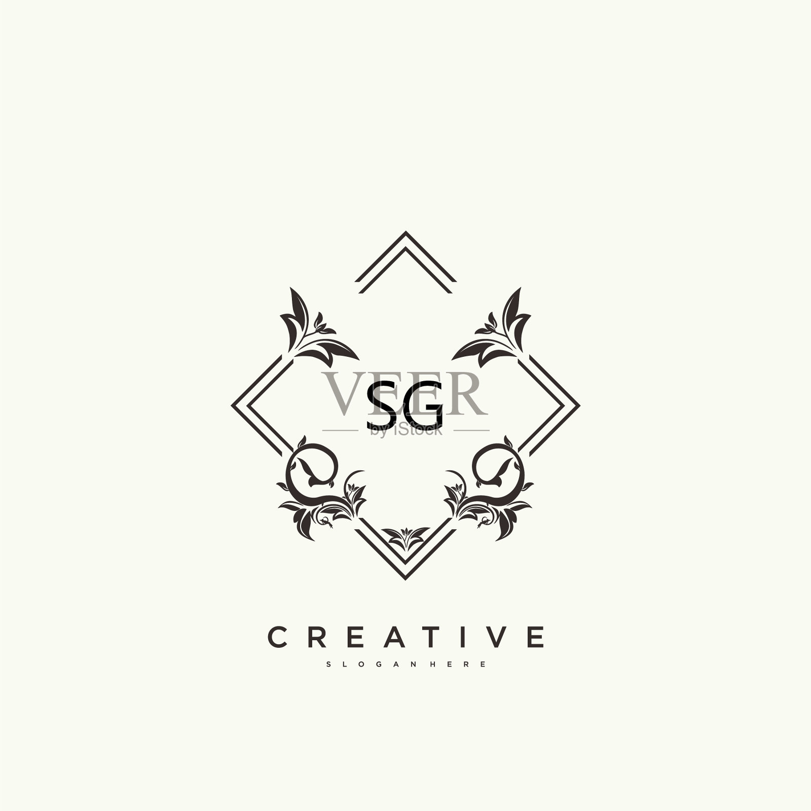 Sg美初始标志手写标志艺术插画图片素材