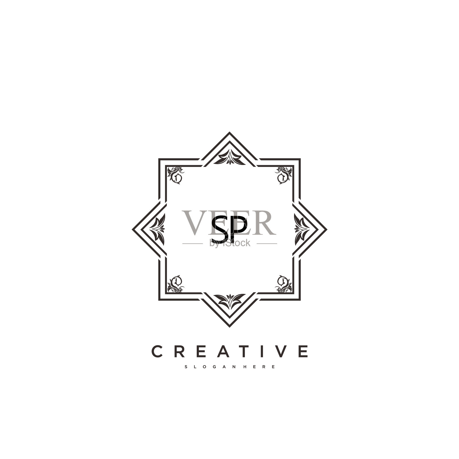 Sp美初始标识手写标识艺术插画图片素材