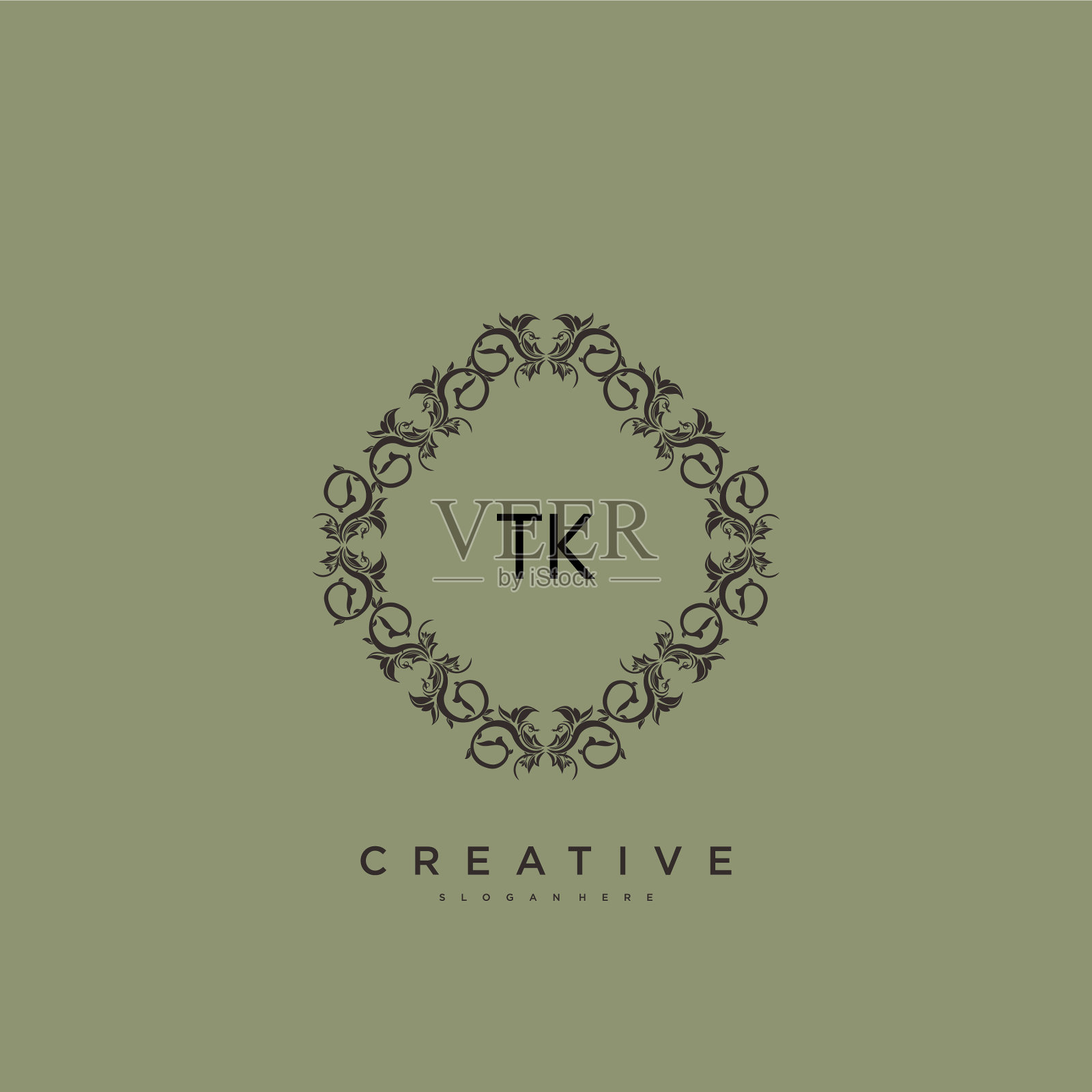 Tk美最初的标志手写标志艺术插画图片素材