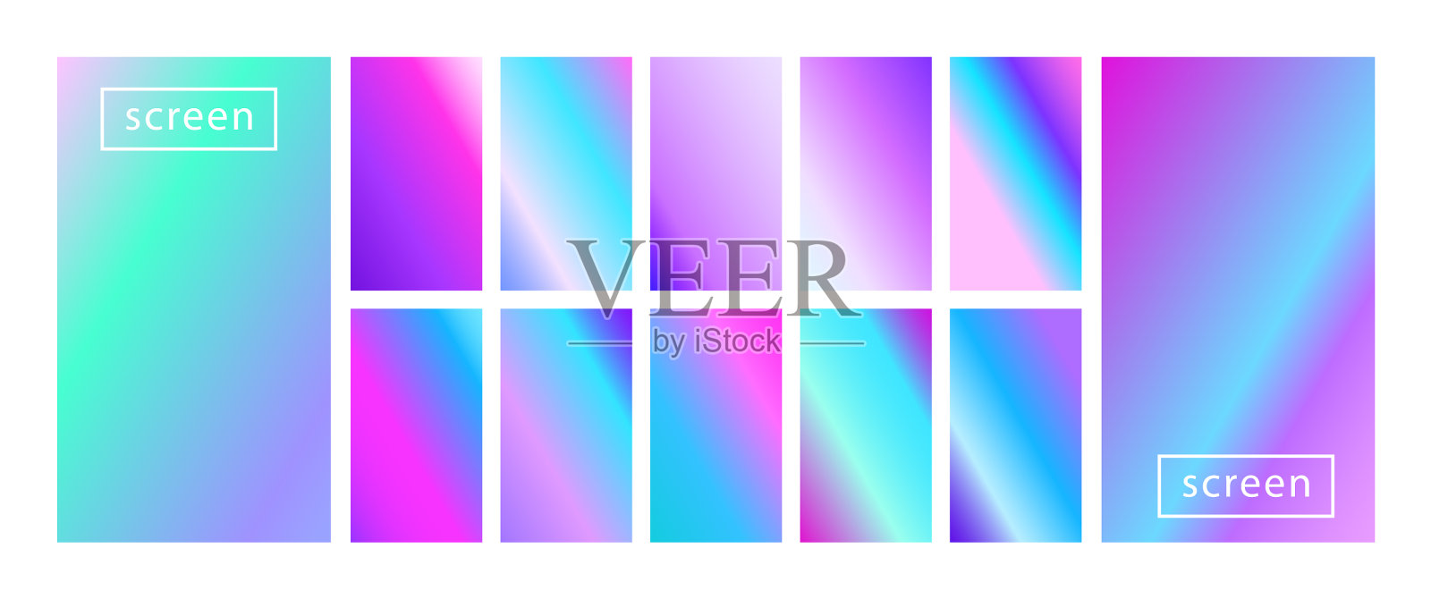 手机屏幕锁显示收藏丰富多彩插画图片素材