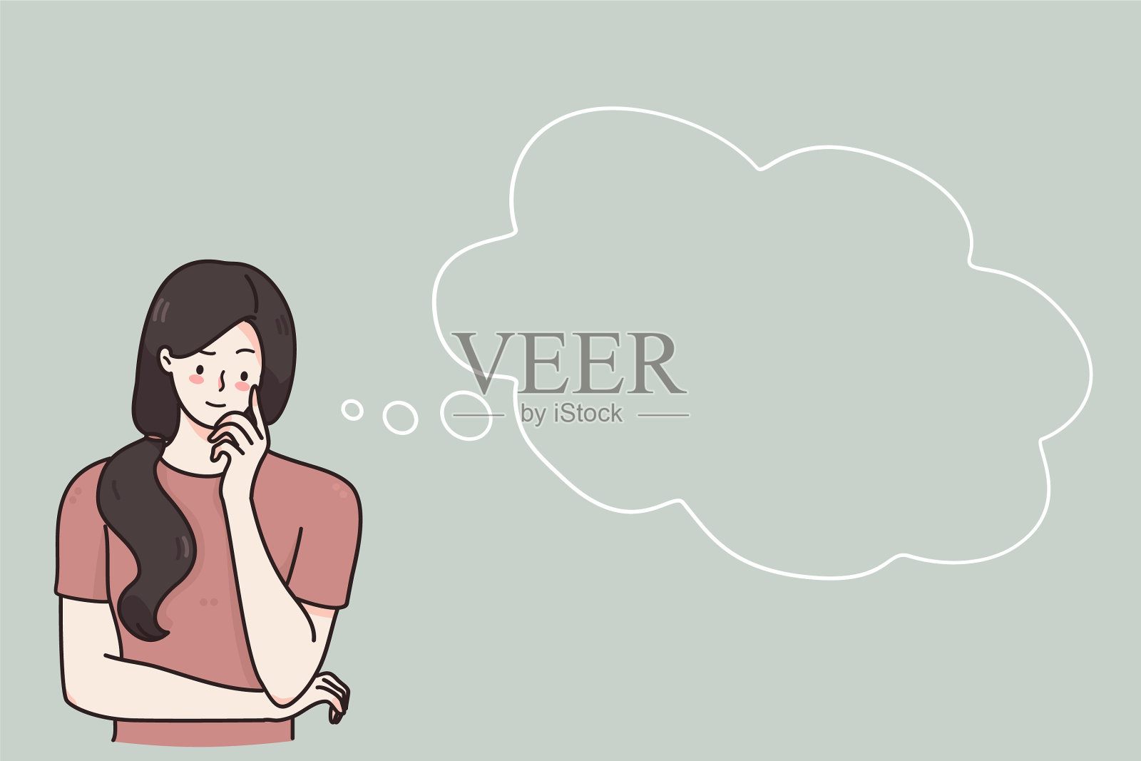 严肃的面部表情记忆思考插画图片素材