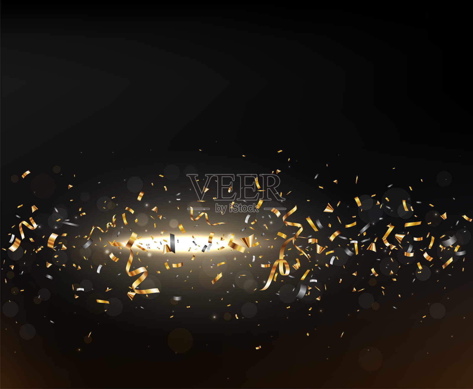 金色纸屑背景孤立透明插画图片素材