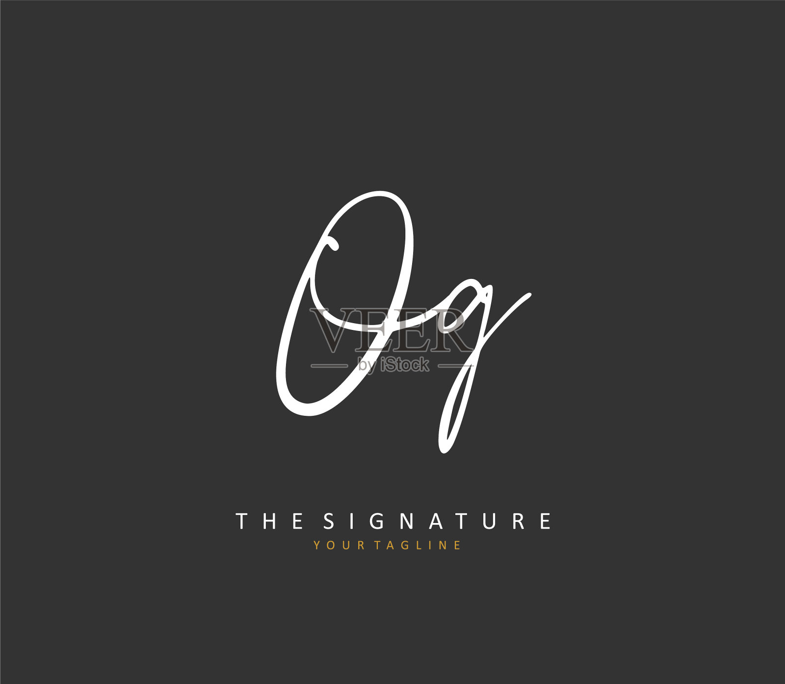 Og首字母手写和签名标志插画图片素材