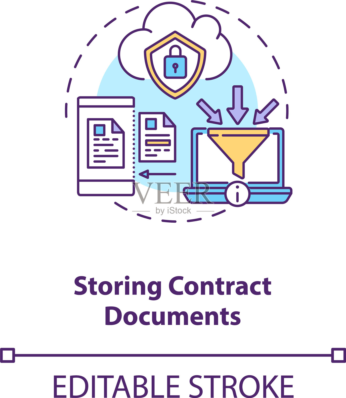 存储合同文件概念图标插画图片素材