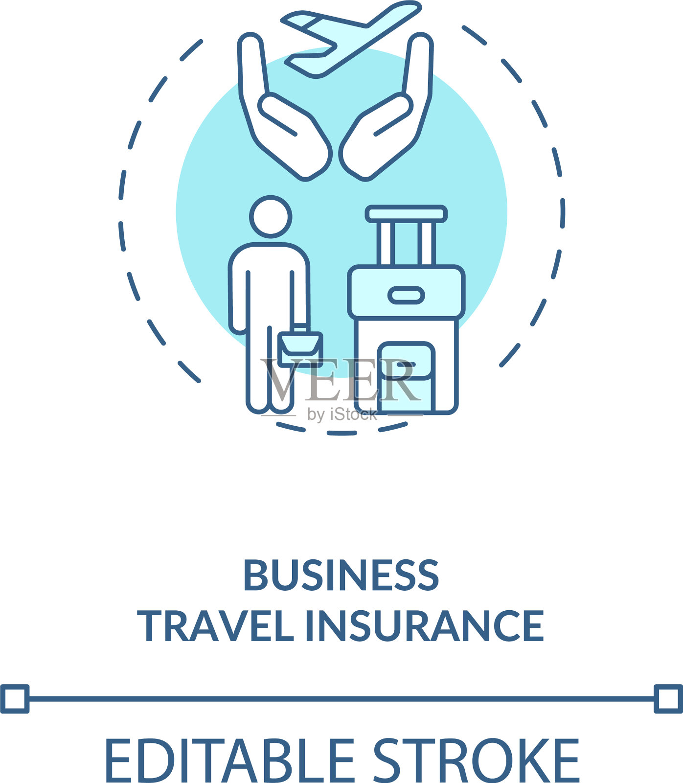 商务旅行保险概念图标插画图片素材