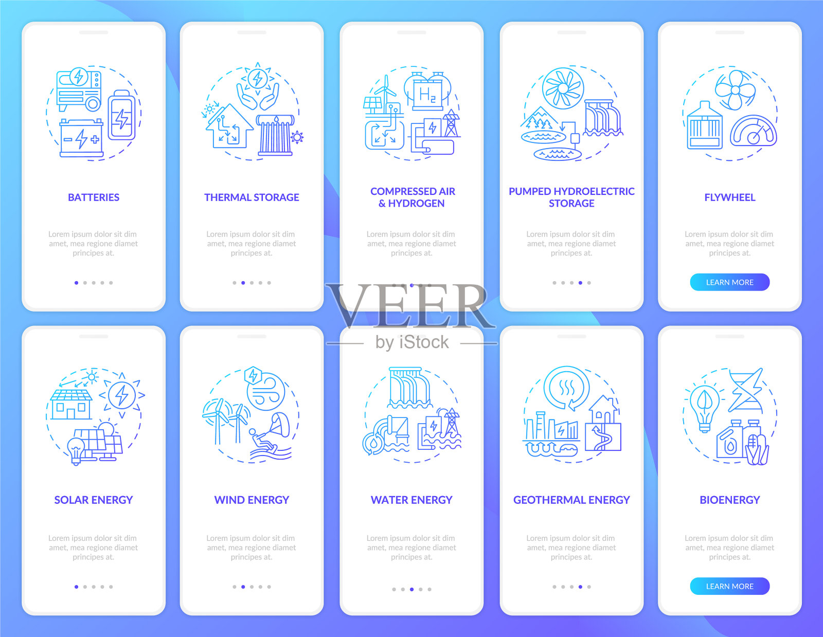 生物能源和电池车载移动应用程序插画图片素材