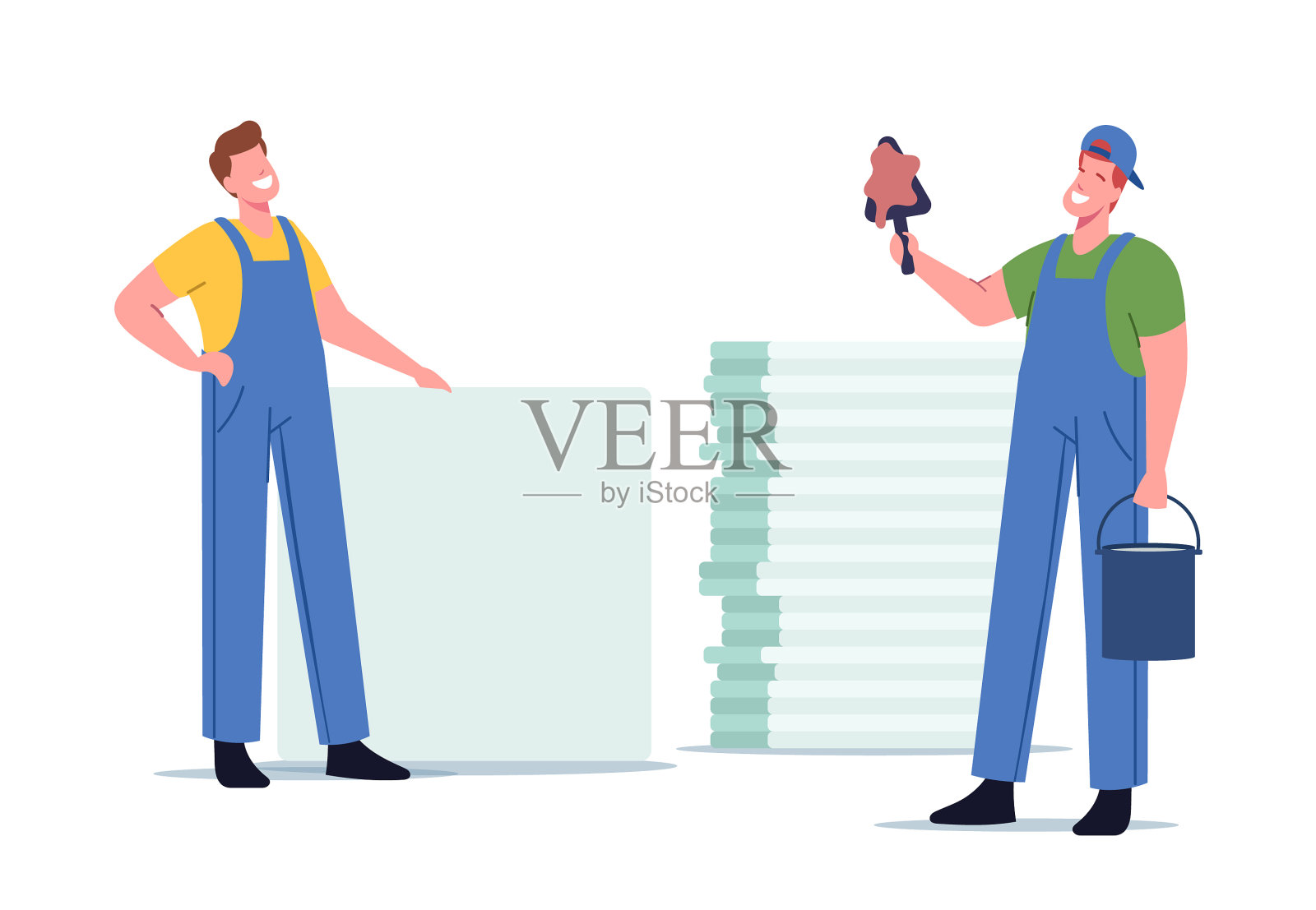 专业修理工服务家居装修插画图片素材