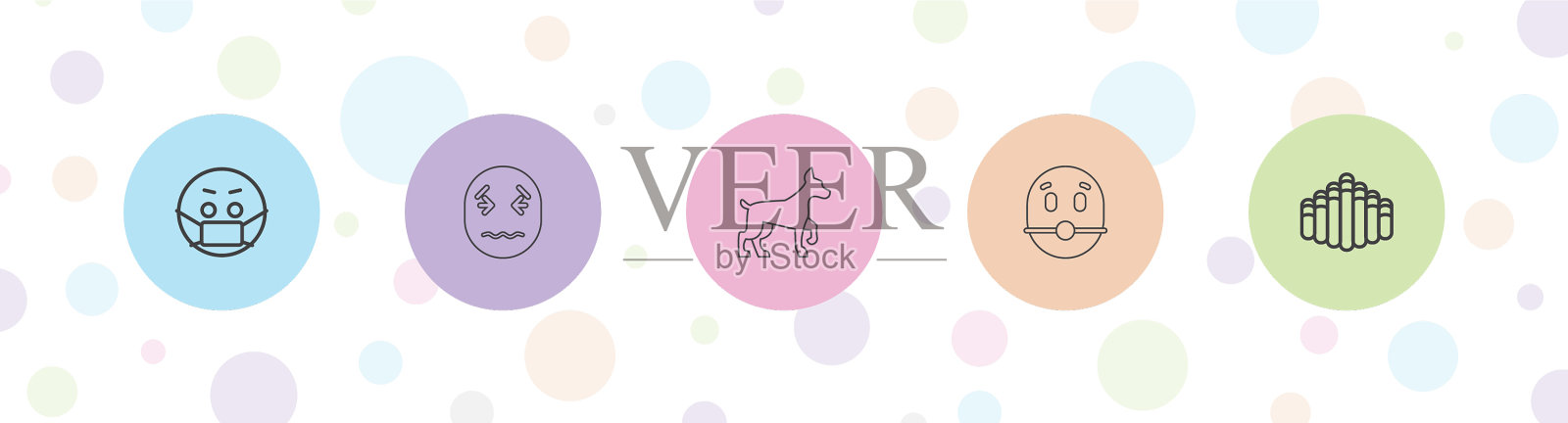 5口图标插画图片素材