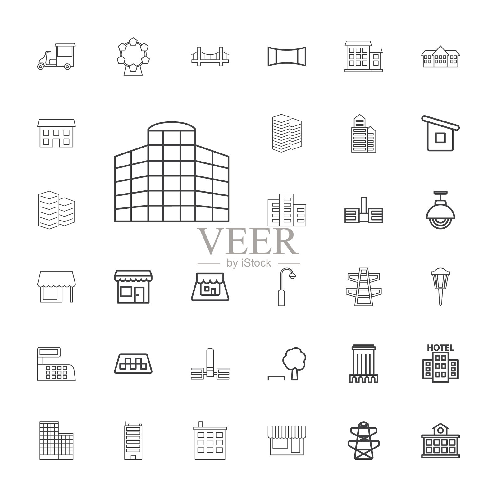 33个城市图标图标素材