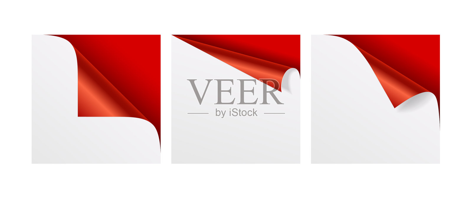 设置卷红角与白纸插画图片素材