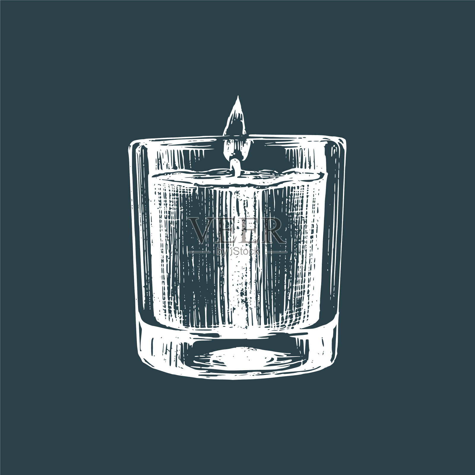 香气蜡烛素描在画插画图片素材