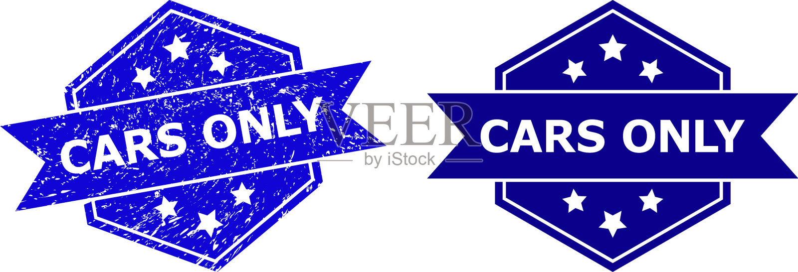 六边形汽车只密封与腐蚀纹理和插画图片素材