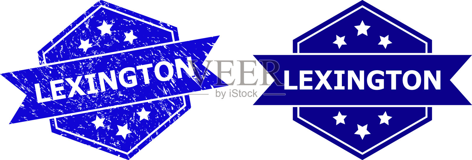 六角列克星敦邮票密封与垃圾表面插画图片素材